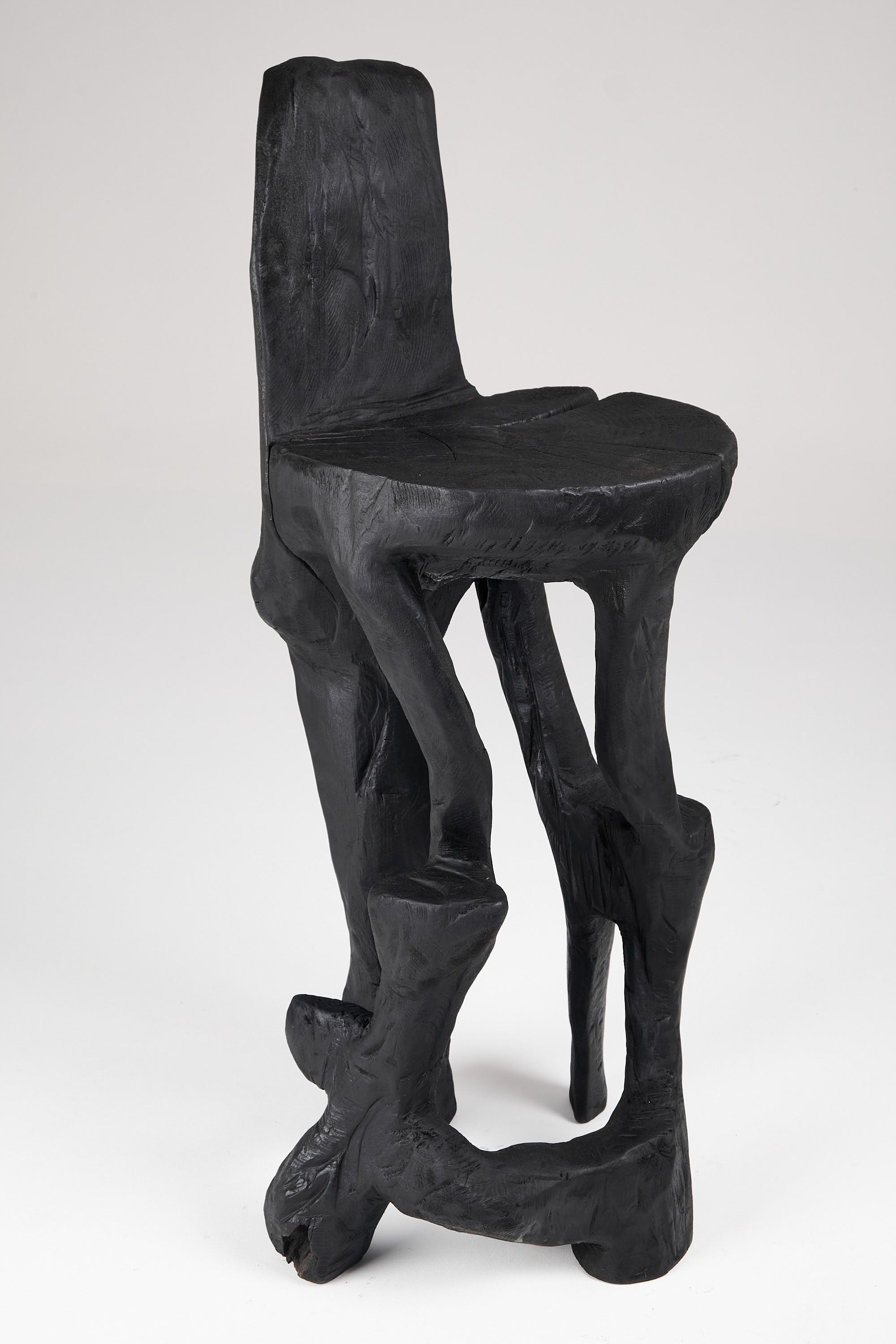 Makha, Charred Sculptural Bar Chair - image 17