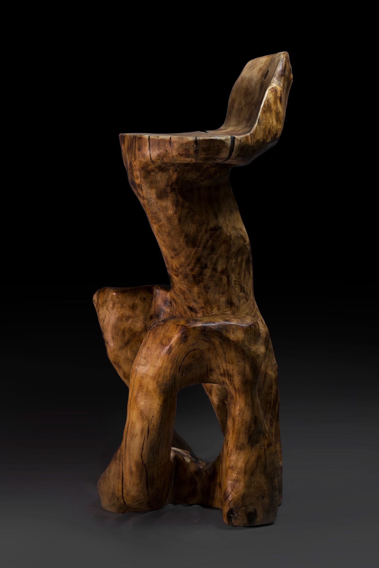 Makha, Rustic Sculptural Bar Chair - image 4