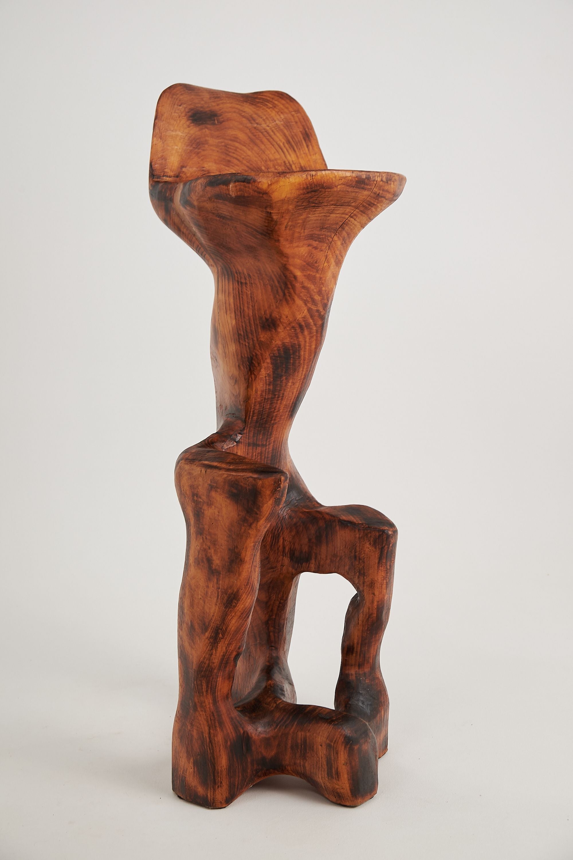 Makha. Sculptural Bar Chair in Burnished Hardwood - image 10