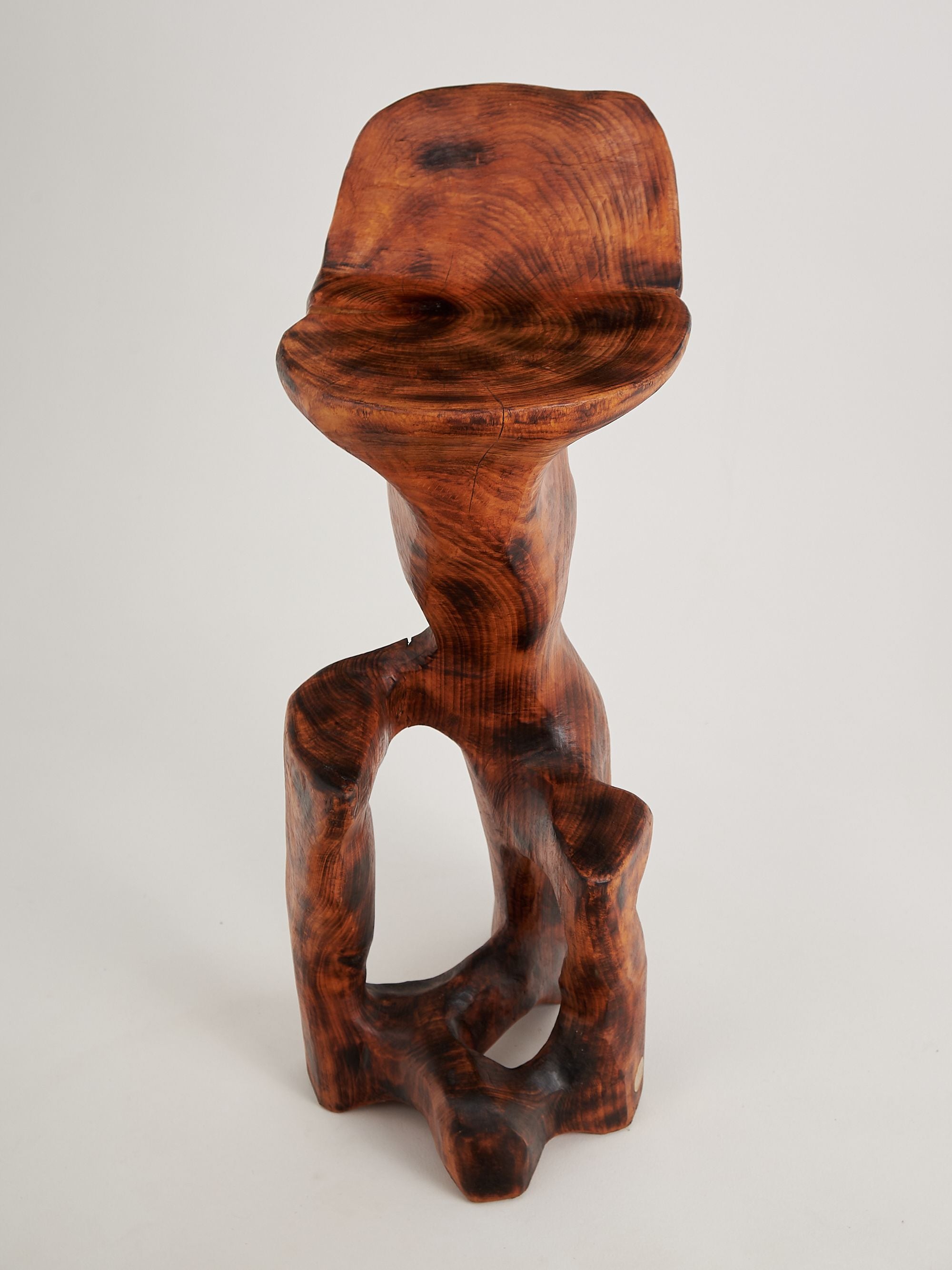 Makha. Sculptural Bar Chair in Burnished Hardwood - image 3