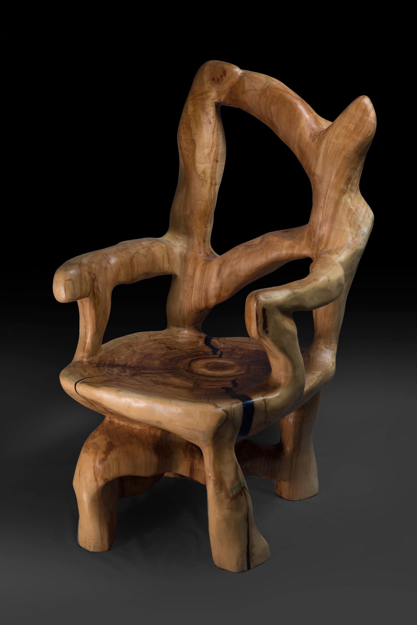 Veles, Chainsaw Carved Armchair From Solid Wood