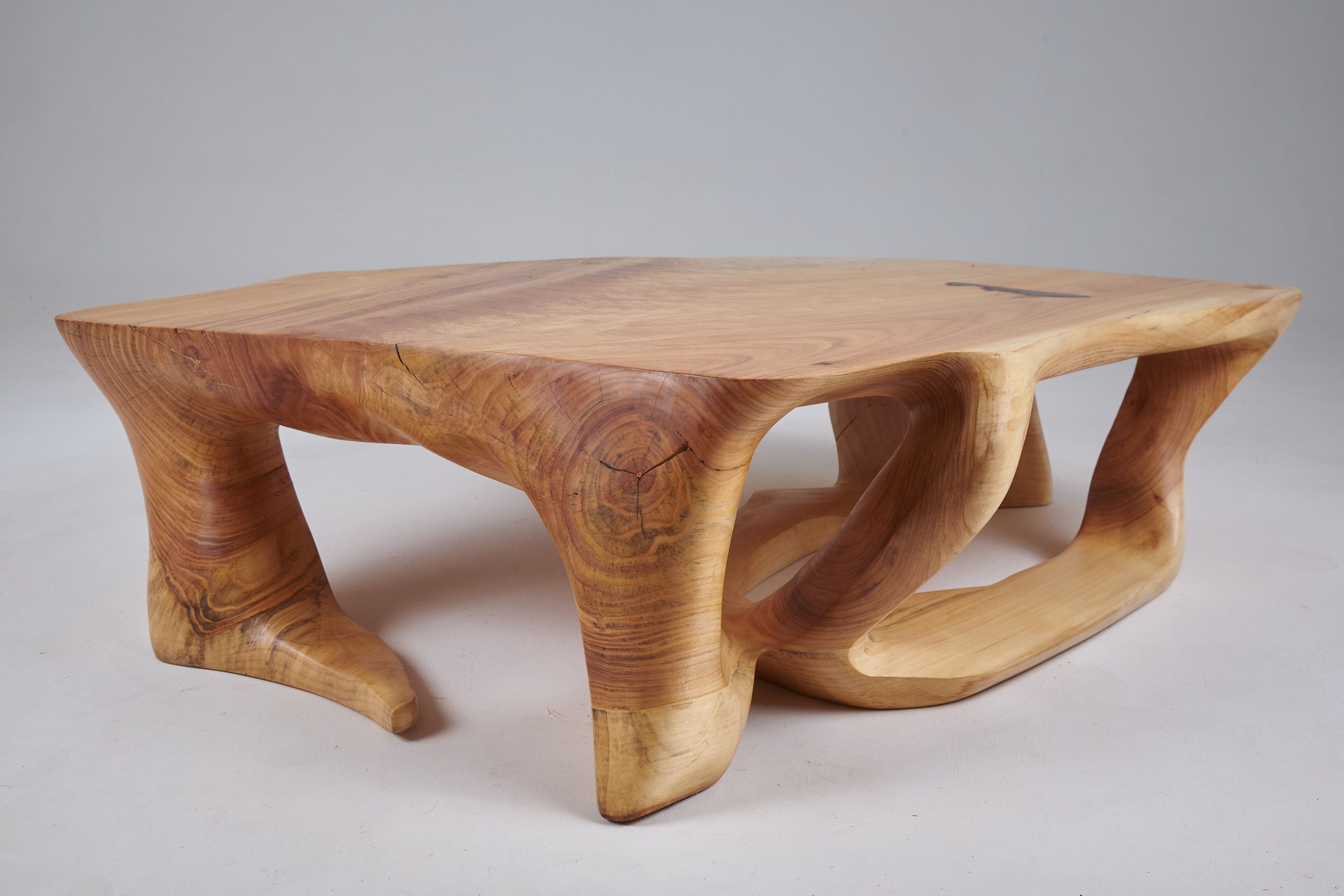 Domus, Sculptural Low Table Carved From Solid Wood - image 18