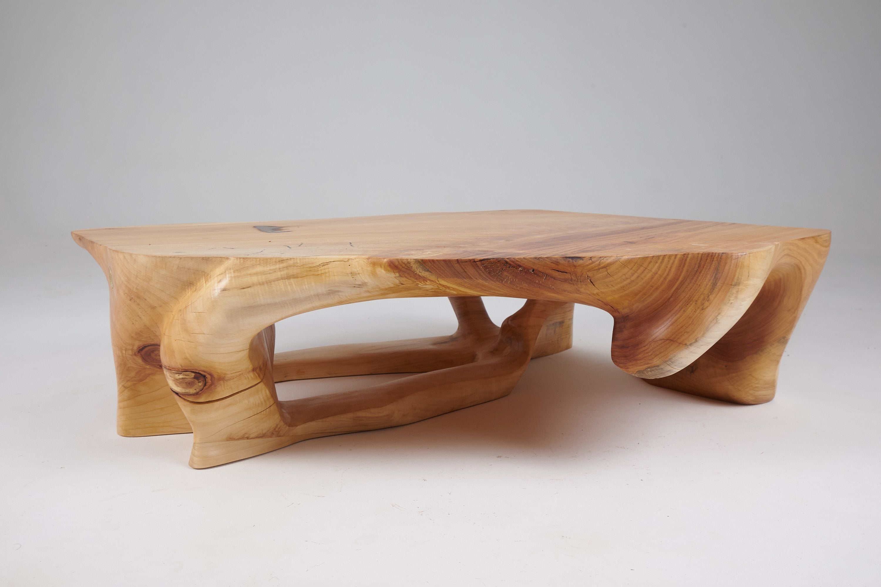 Domus, Sculptural Low Table Carved From Solid Wood - image 6