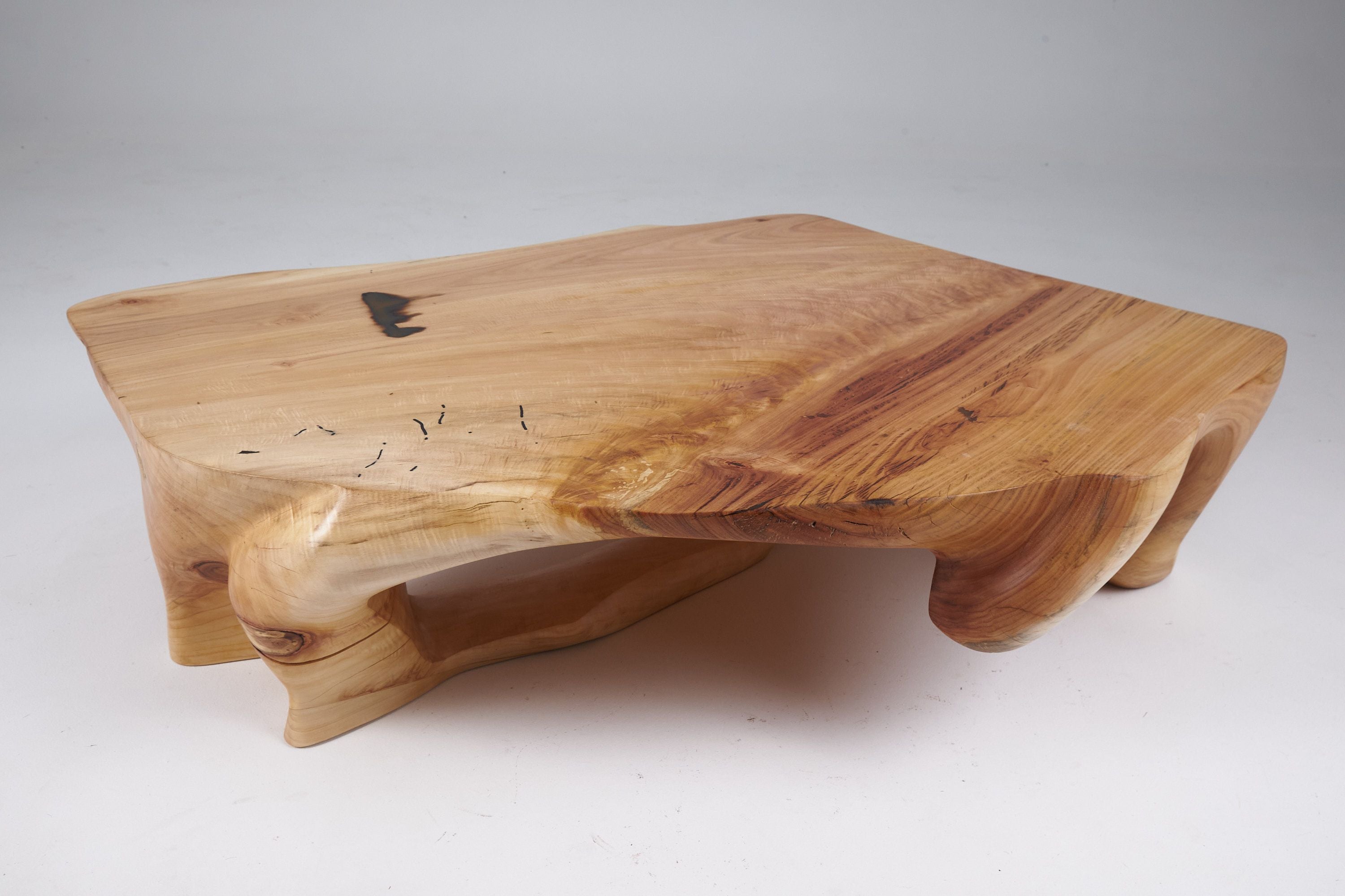 Domus, Sculptural Low Table Carved From Solid Wood - image 4
