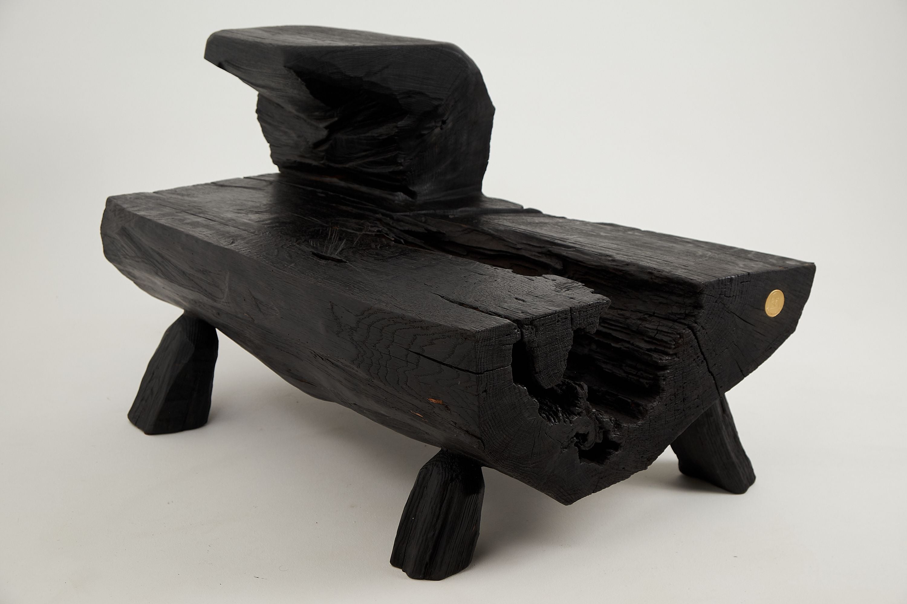 Jownik, Charred Rustic Coffee Table - Chainsaw Carved - image 7