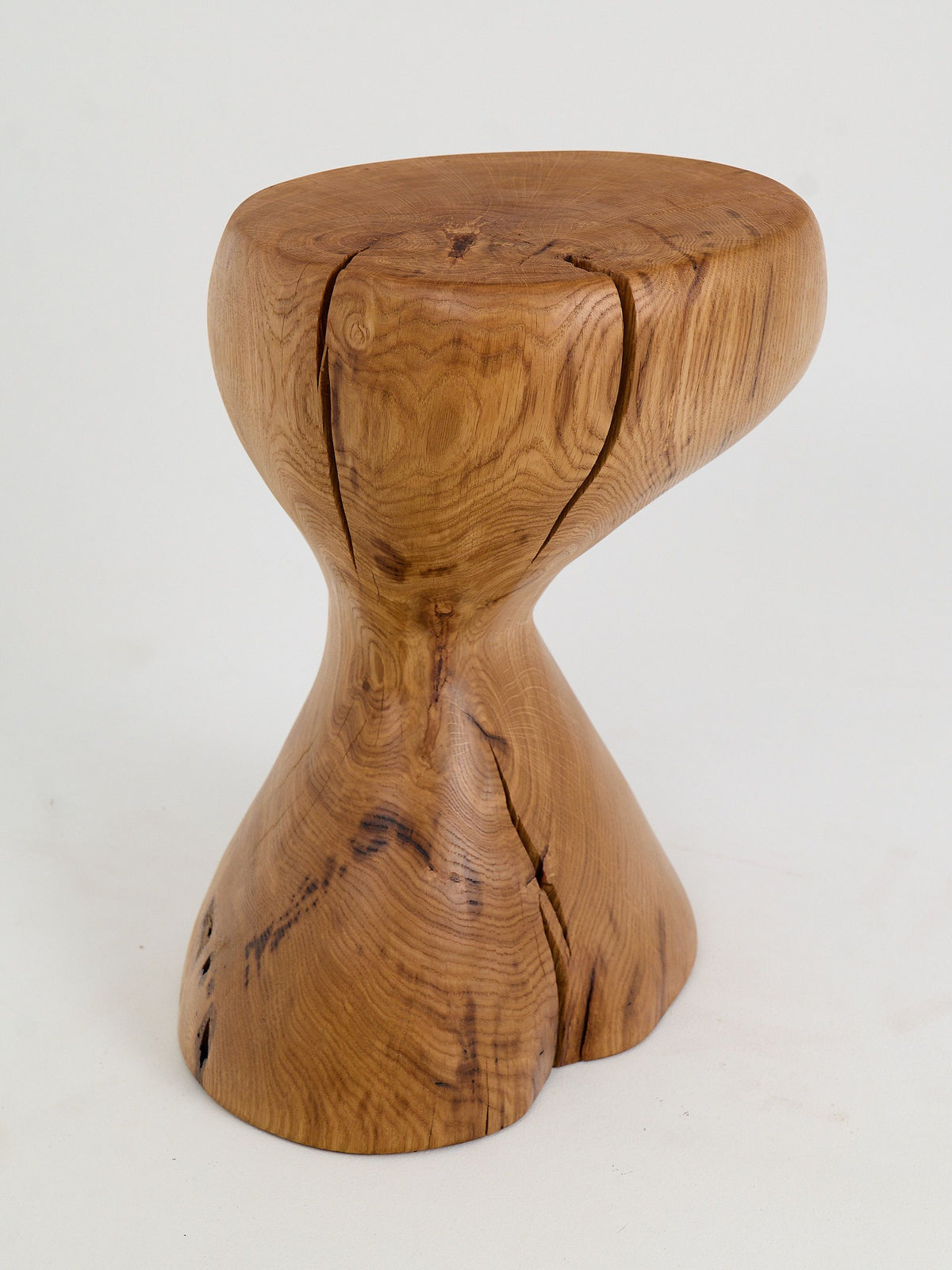 Leszy, Sculptural Side Table Carved in Solid Wood