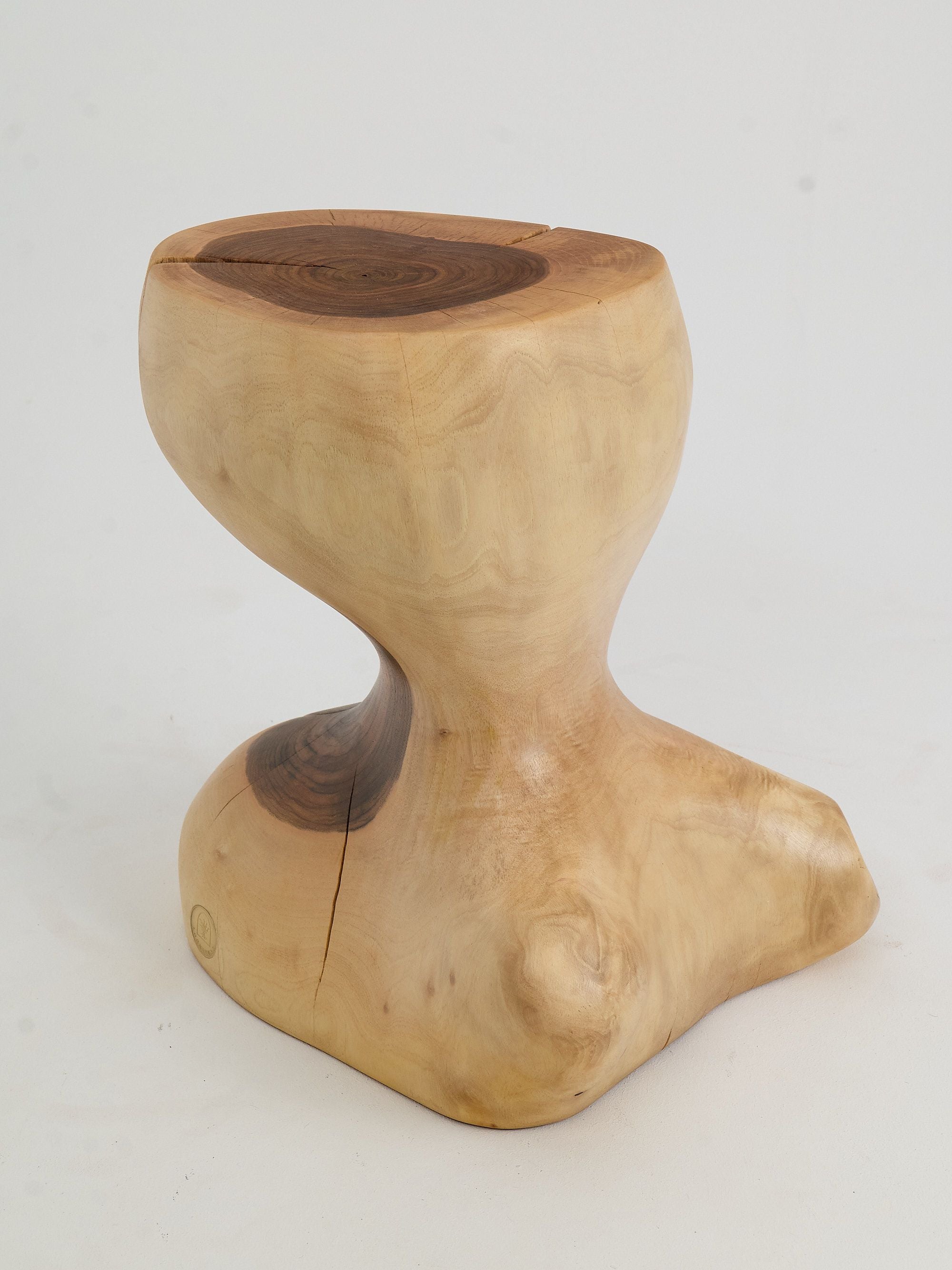 Leszy, Sculptural Side Table Carved in Solid Wood - image 9