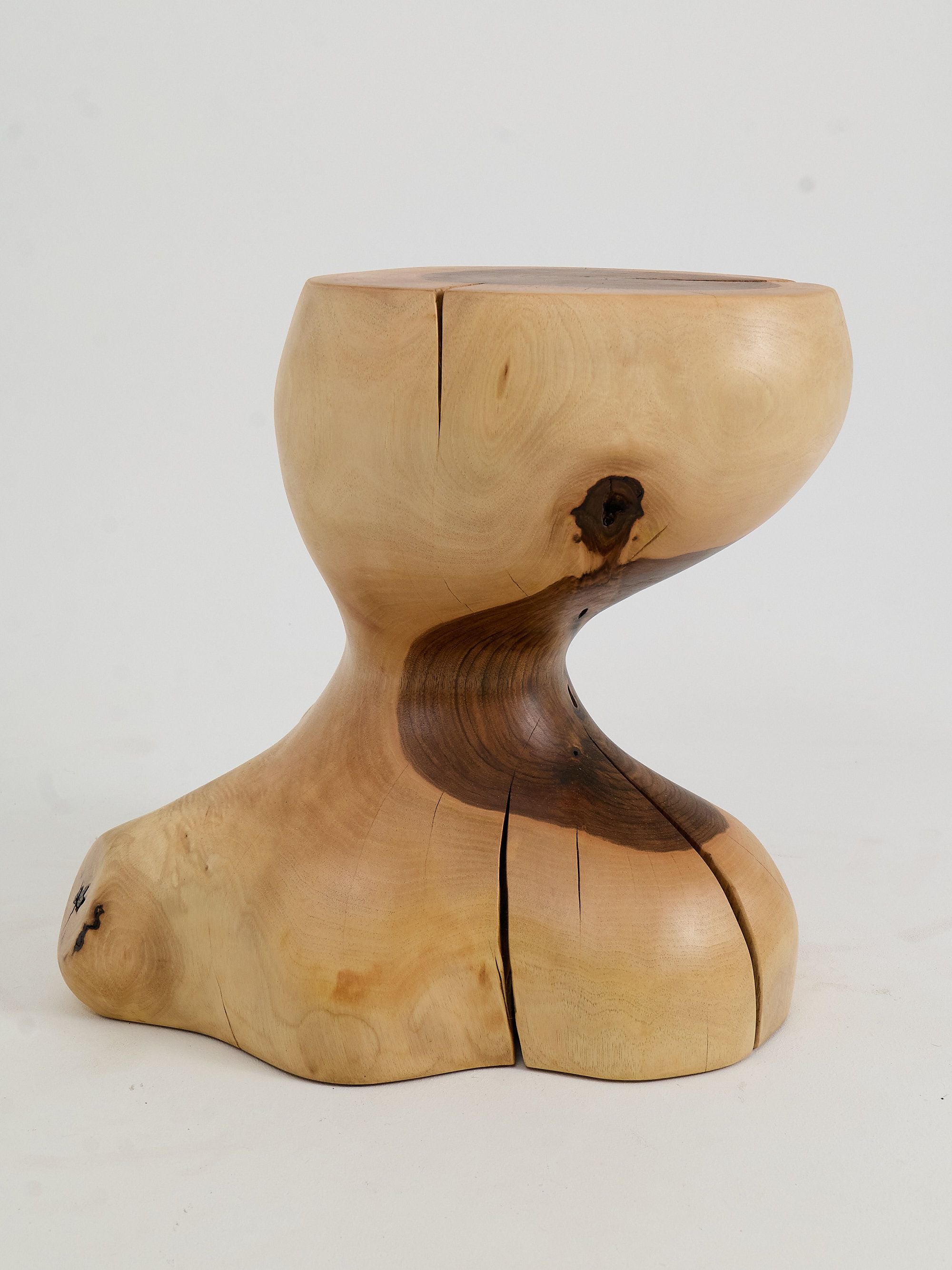 Leszy, Sculptural Side Table Carved in Solid Wood - image 16