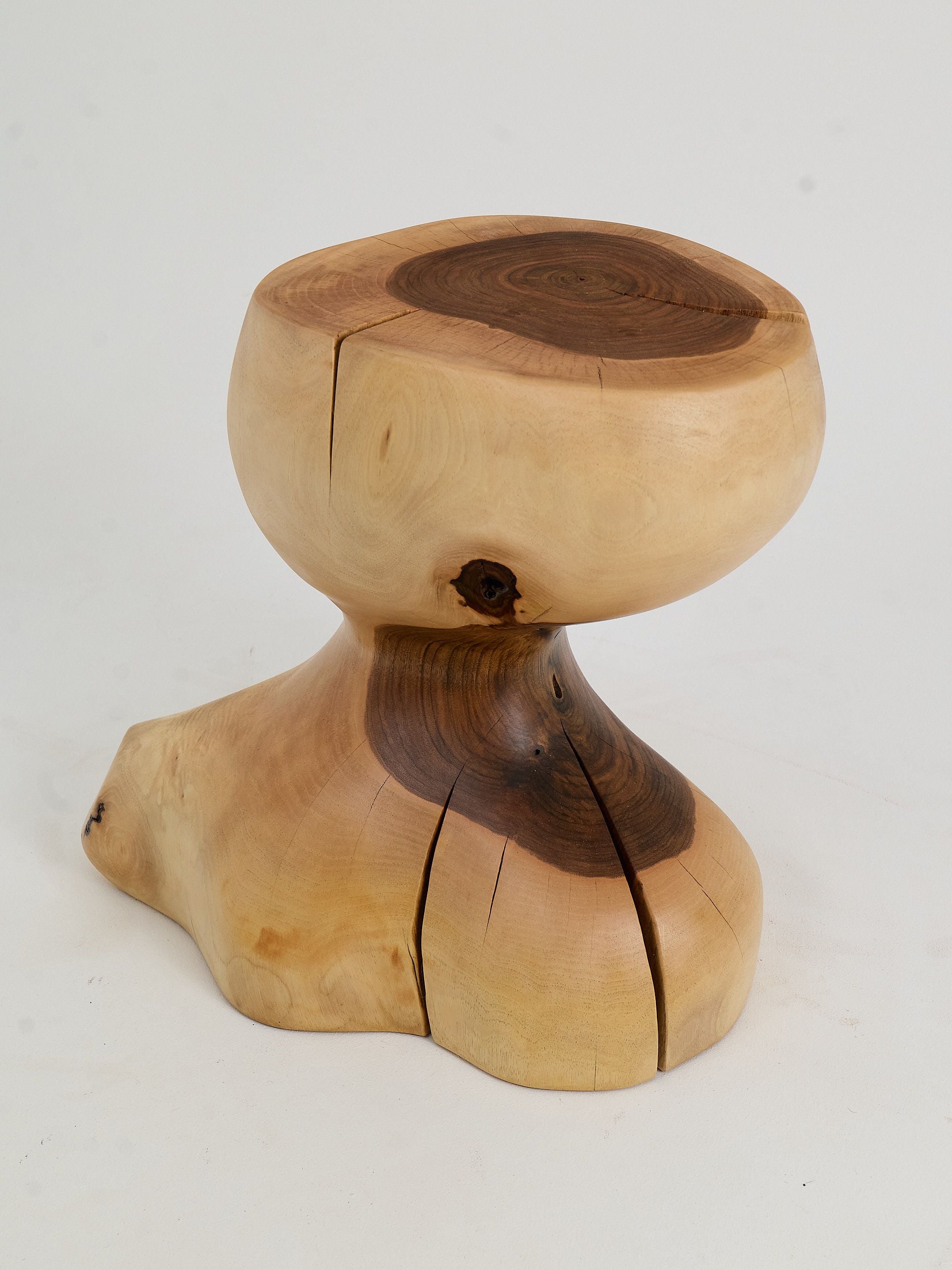 Leszy, Sculptural Side Table Carved in Solid Wood - image 17