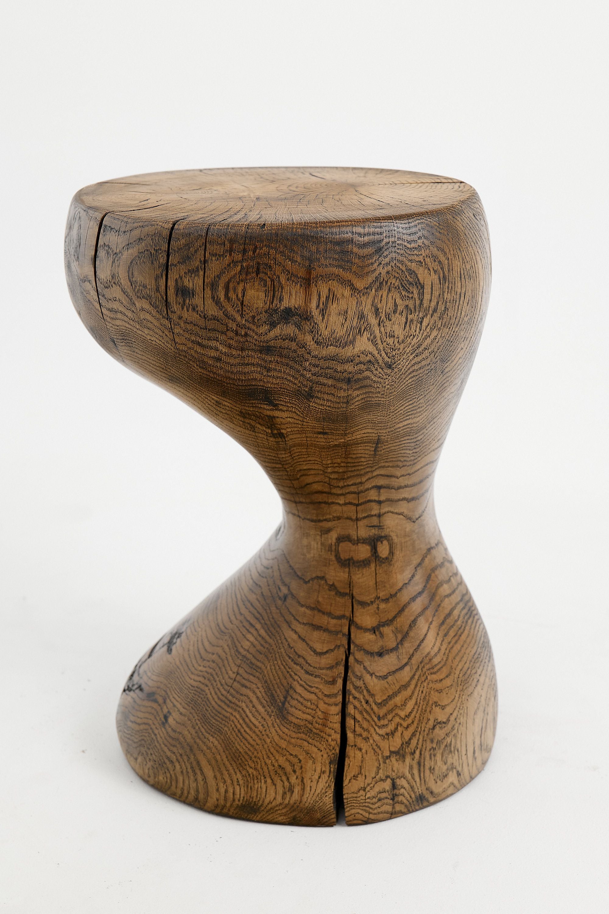 Leszy, Sculptural Side Table Carved in Solid Wood - image 3