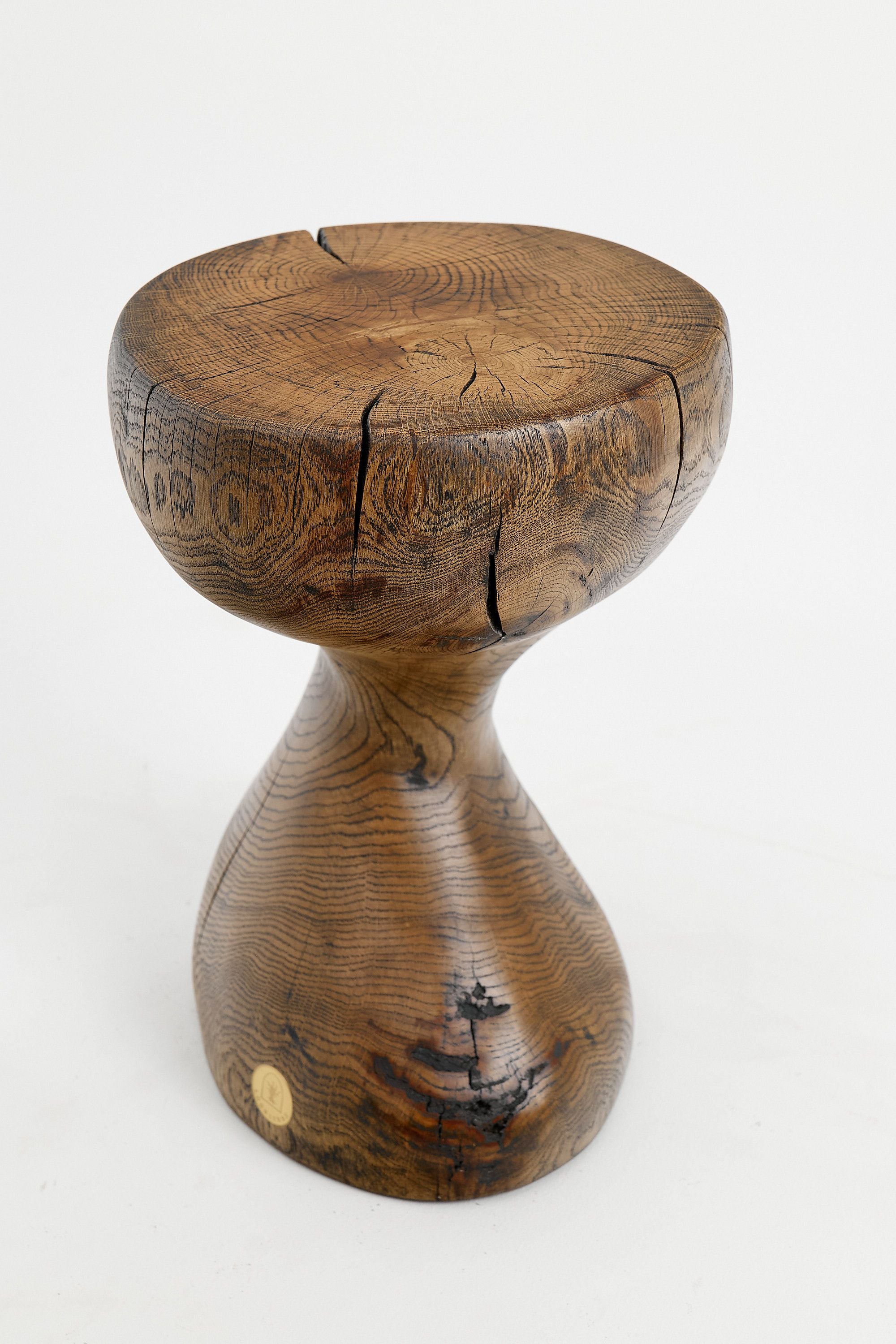 Leszy, Sculptural Side Table Carved in Solid Wood - image 12