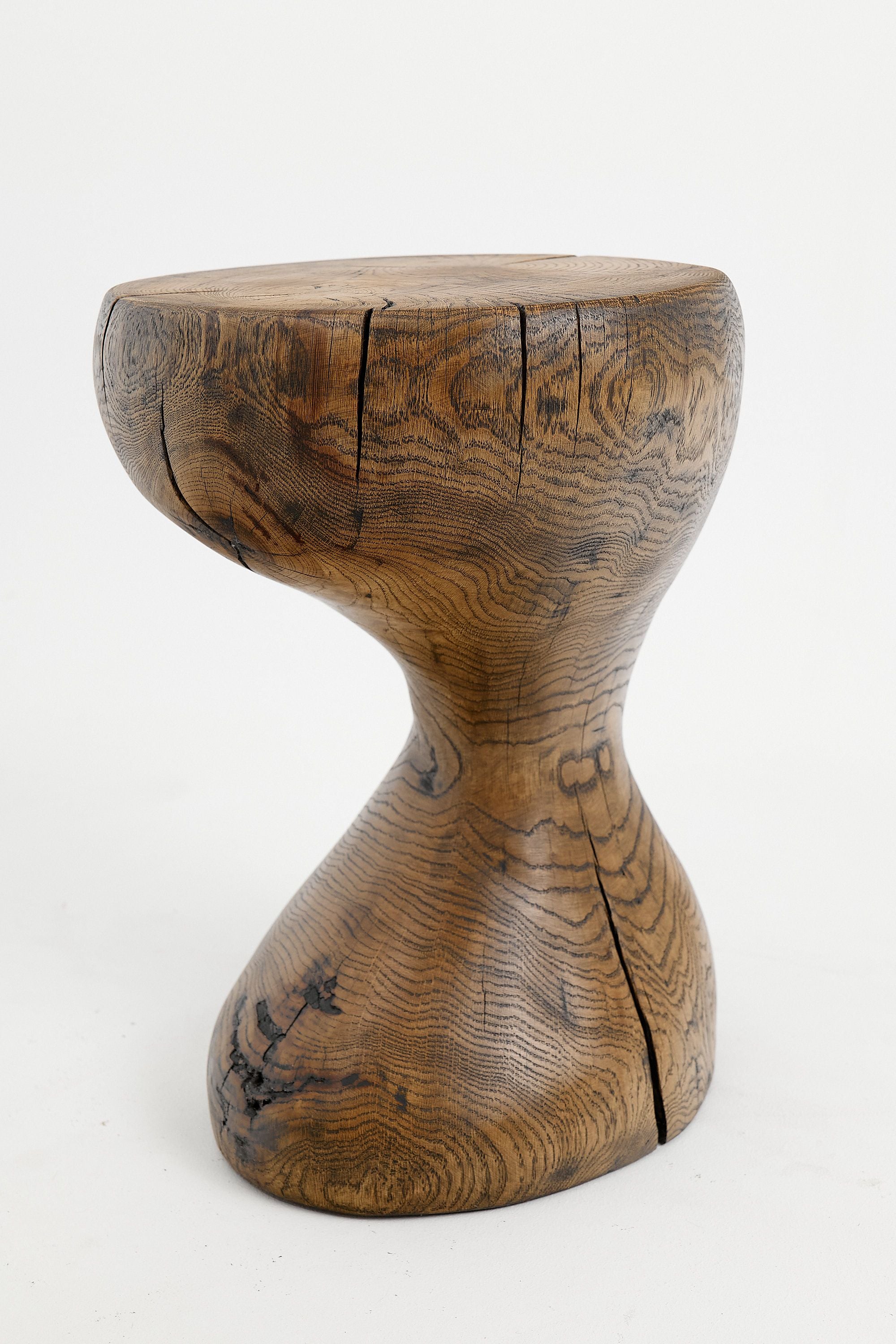 Leszy, Sculptural Side Table Carved in Solid Wood - image 2