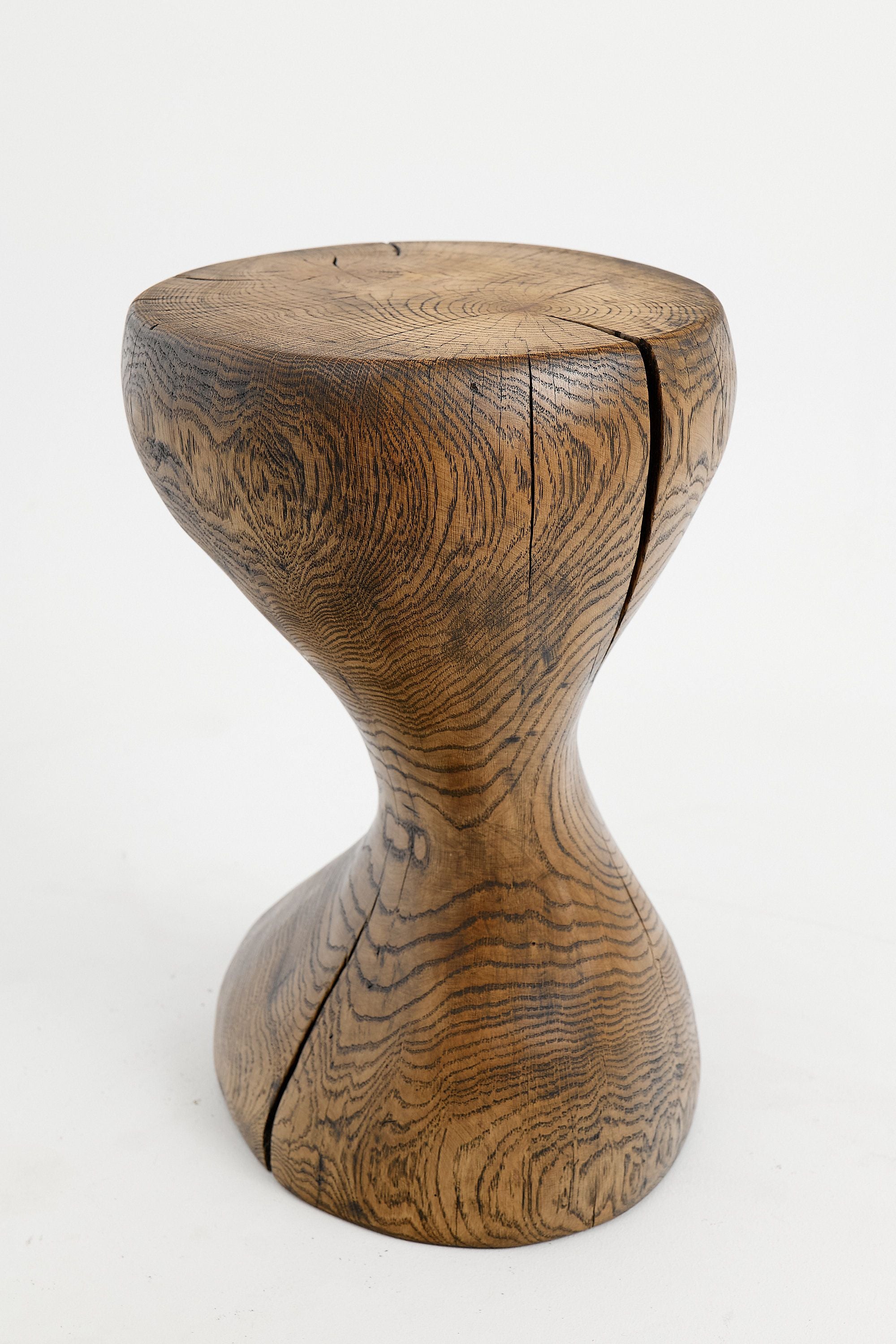 Leszy, Sculptural Side Table Carved in Solid Wood - image 5