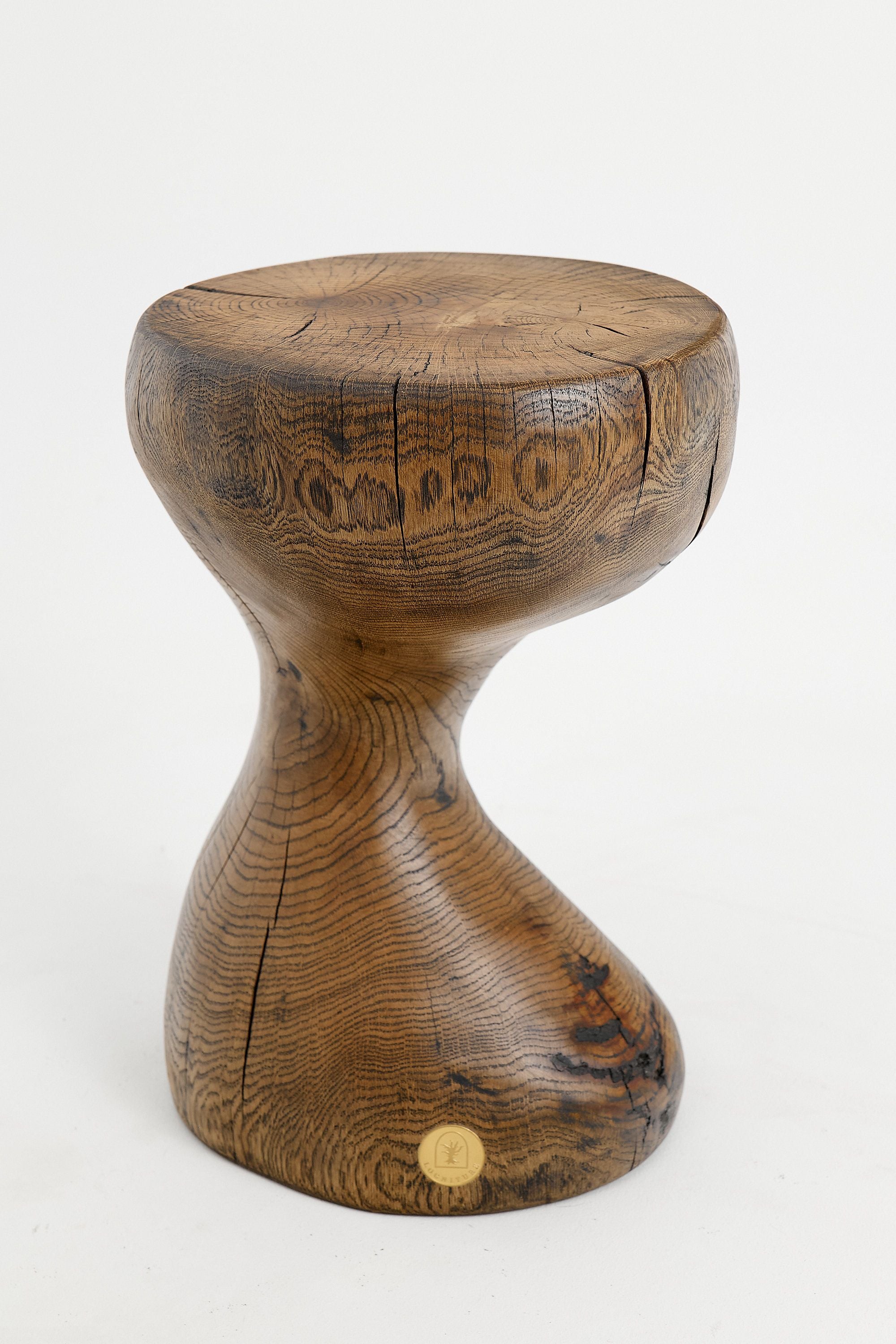Leszy, Sculptural Side Table Carved in Solid Wood - image 8