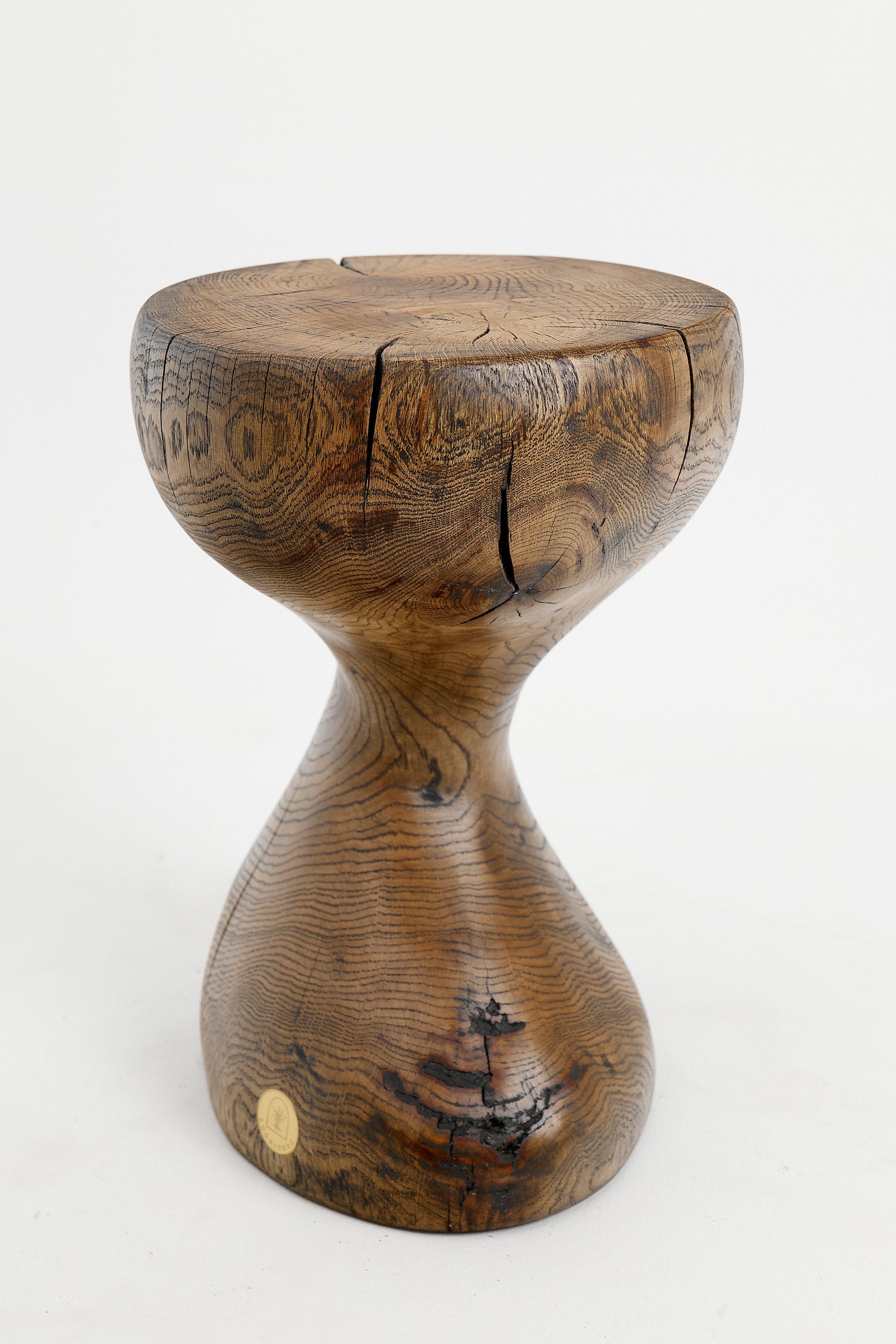 Leszy, Sculptural Side Table Carved in Solid Wood - image 11