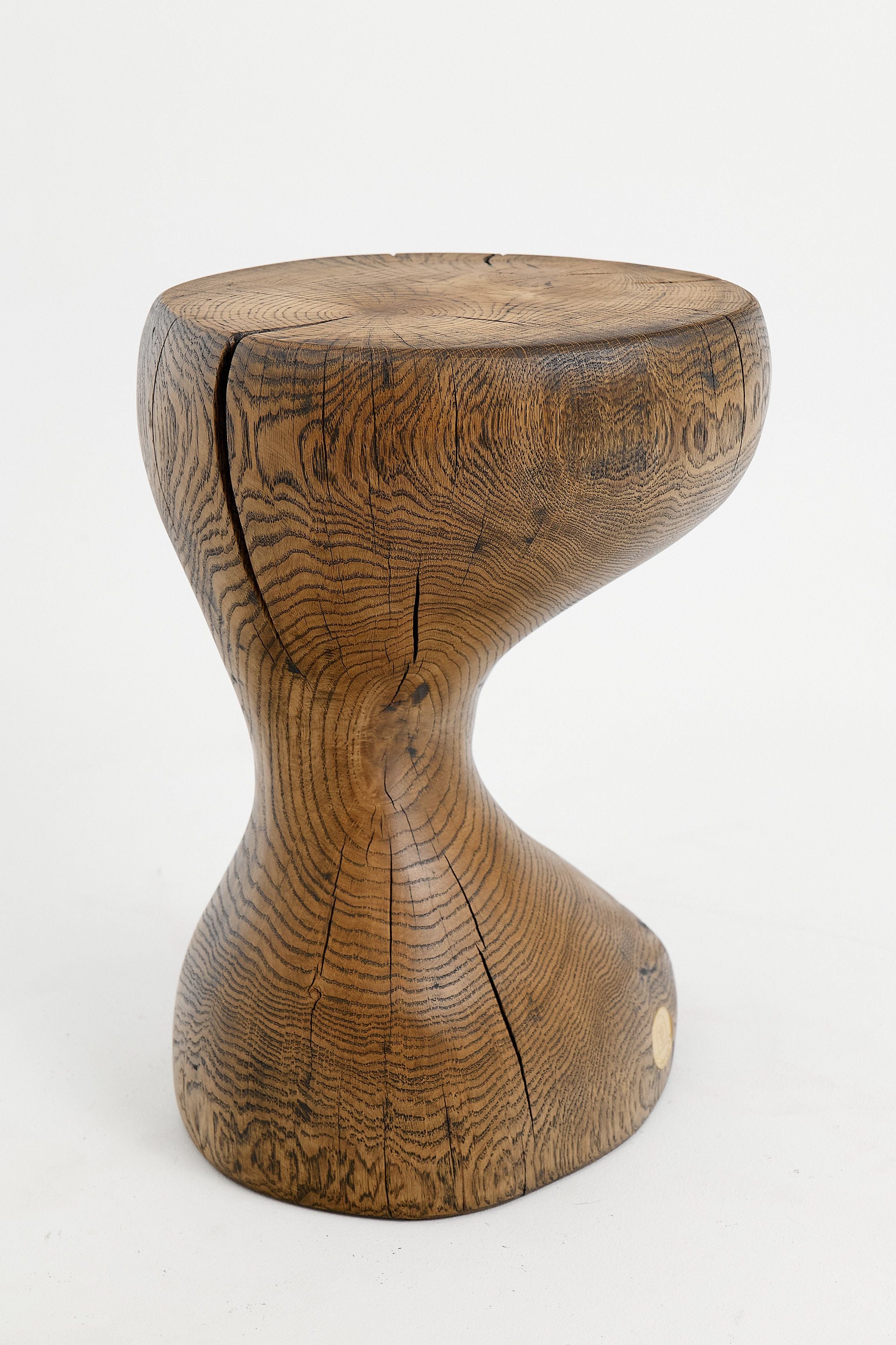Leszy, Sculptural Side Table Carved in Solid Wood - image 7
