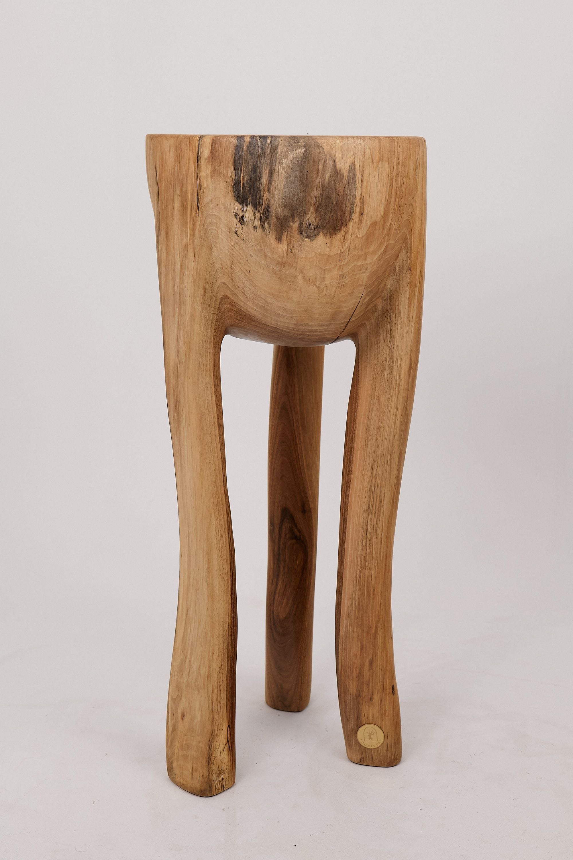 Leszy, Sculptural Side Table Carved in Solid Wood - image 2