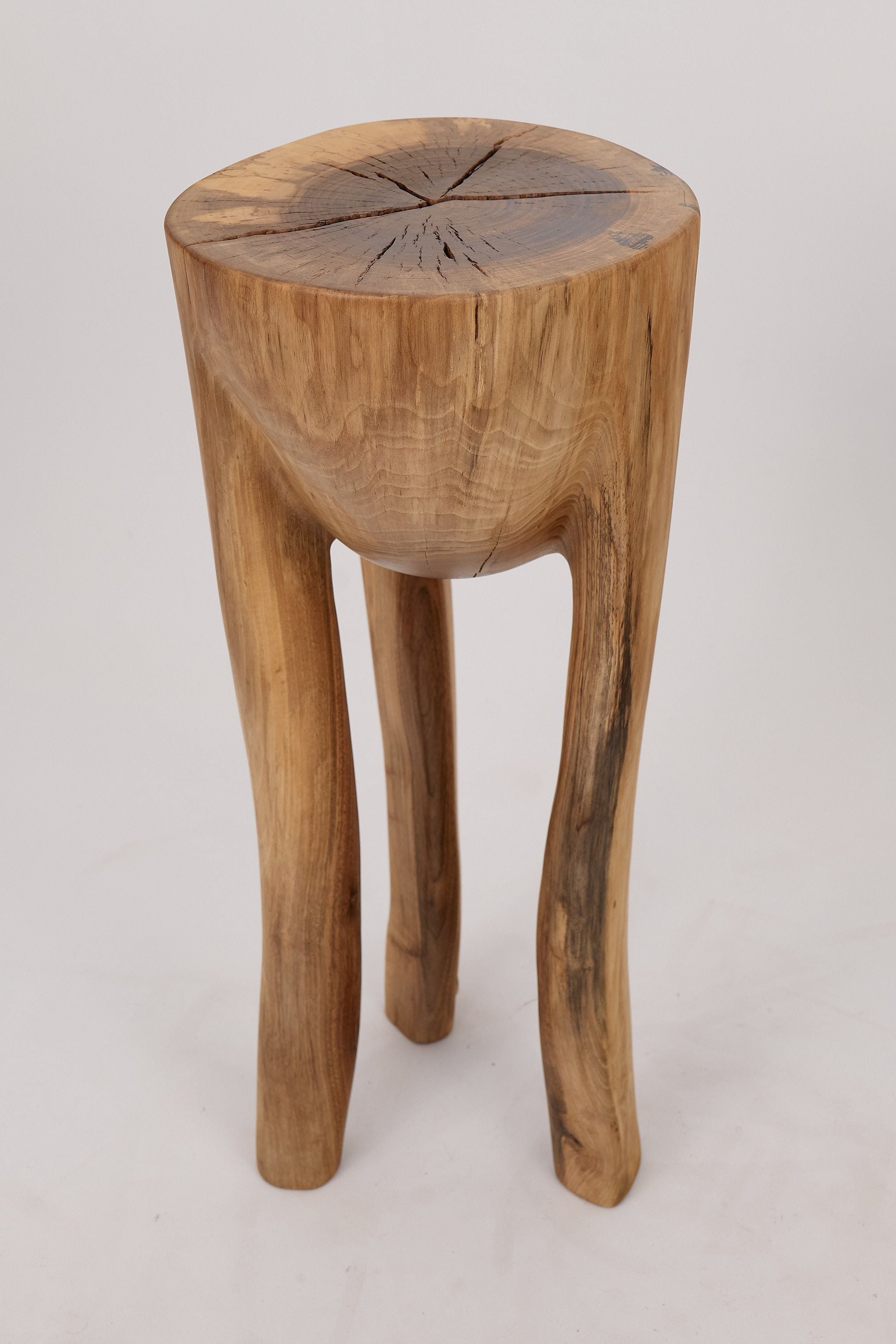 Leszy, Sculptural Side Table Carved in Solid Wood - image 13
