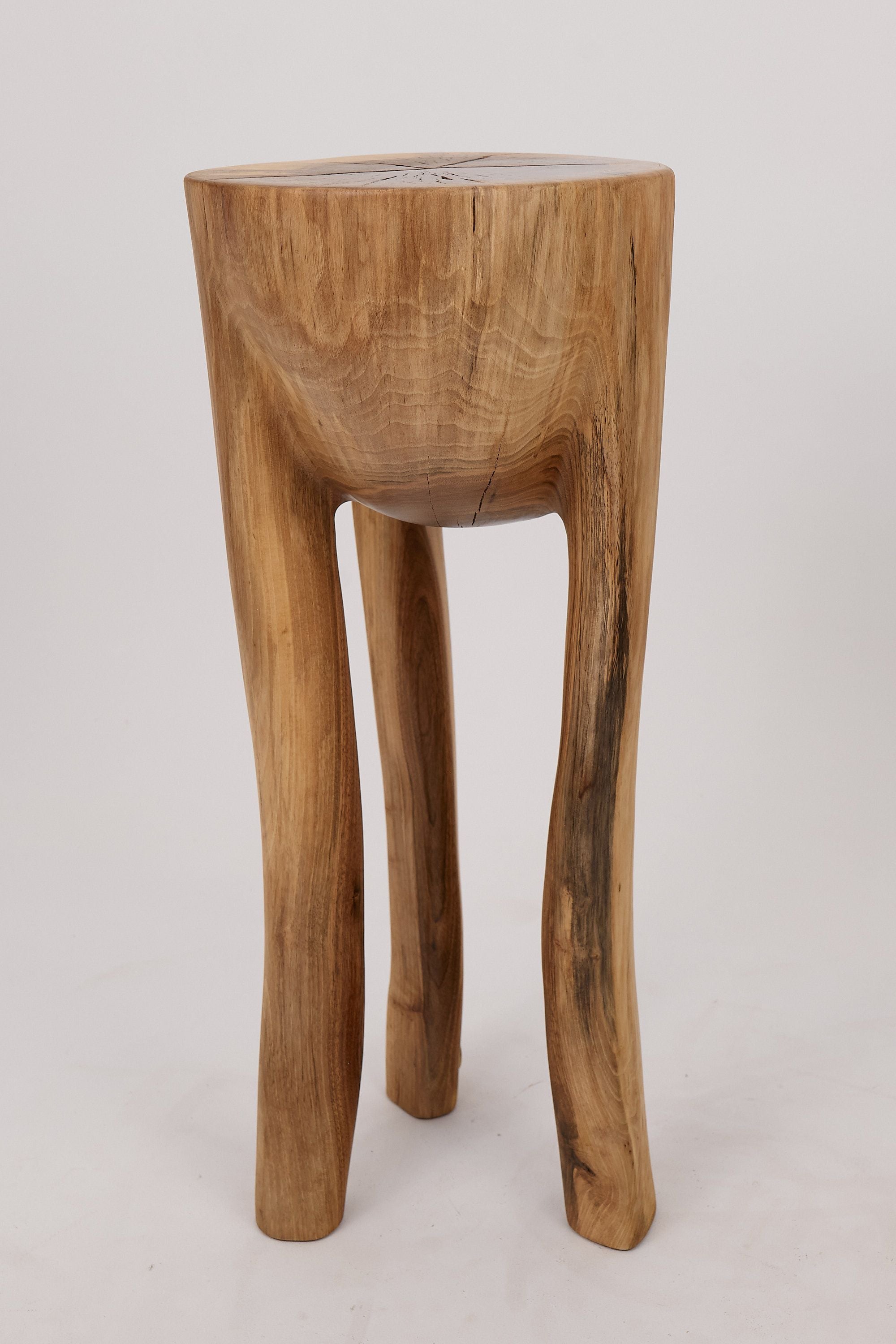 Leszy, Sculptural Side Table Carved in Solid Wood - image 14