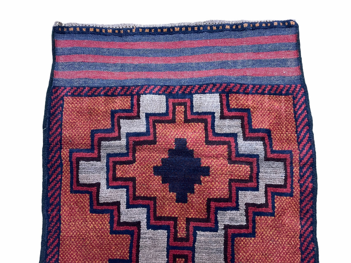 3X5 Vintage Handmade Tribal Wool Rug Balouchi Rug Afghan Rug Red 2' 8" X 4' 8" - Jewel Rugs, view 2