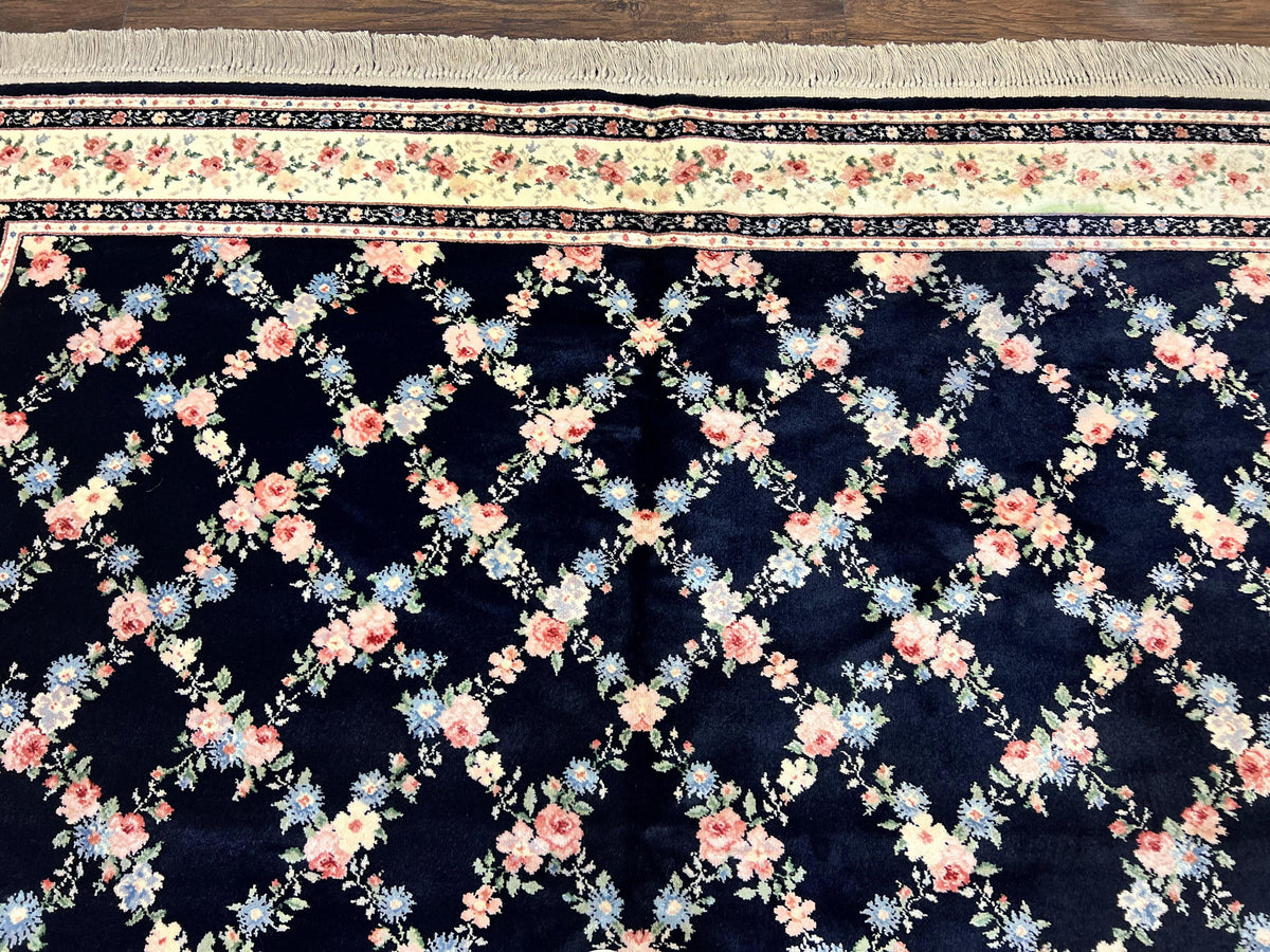 Karastan Rug 8' 8" x 12" Garden of Eden Collection Ebony Trellis #509/1270, Wool Pile Discontinued Vintage Karastan Carpet, Room Sized Rug - Jewel Rugs, view 4
