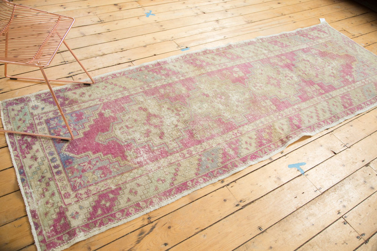 3.5x9.5 Vintage Distressed Oushak Rug Runner