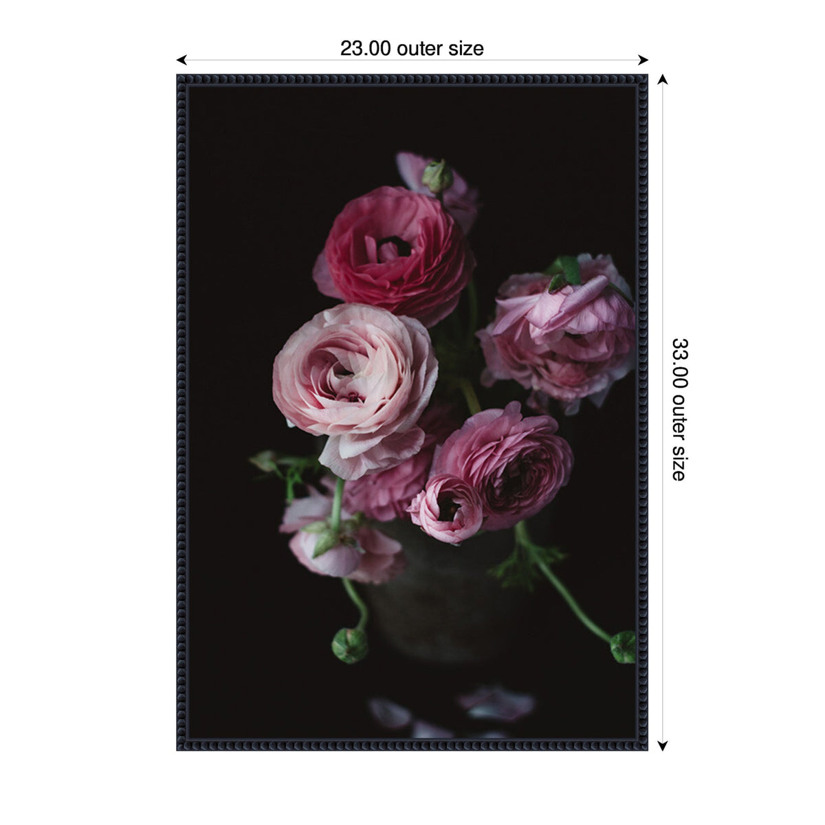 Sylvie Moody Dark Pink Floral Bouquet Framed Canvas by Kristy Campbell