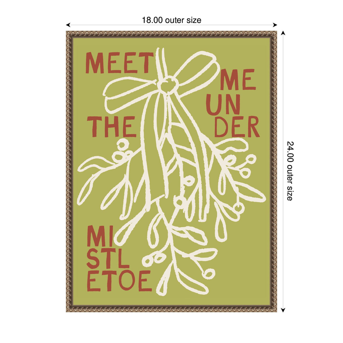 Mistletoe by Kikiandnim Framed Canvas Wall Art Print