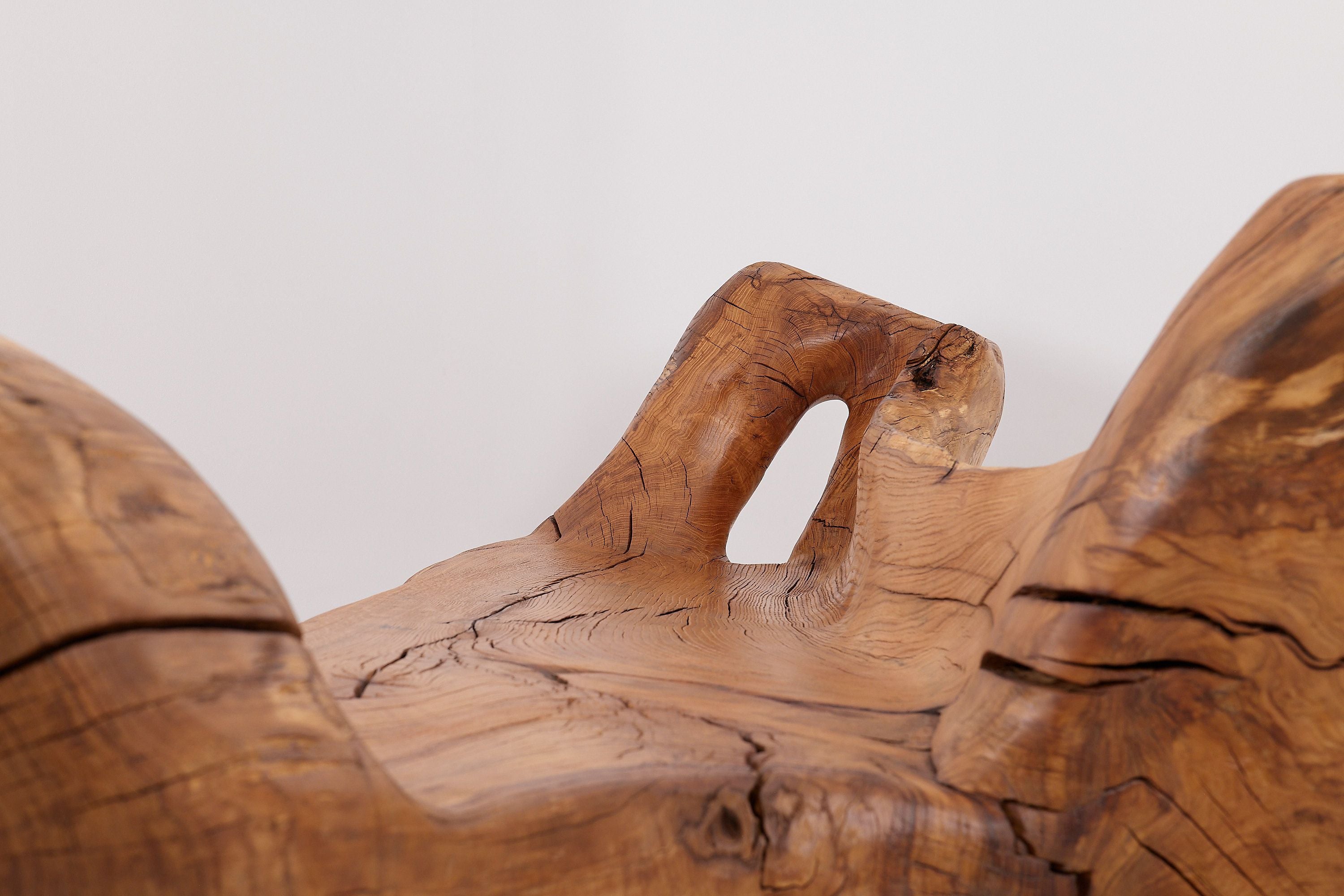 XXL Solid Carved Wood Bench With Raw Organic Form Indoor, & Outdoor, Logniture - image 8