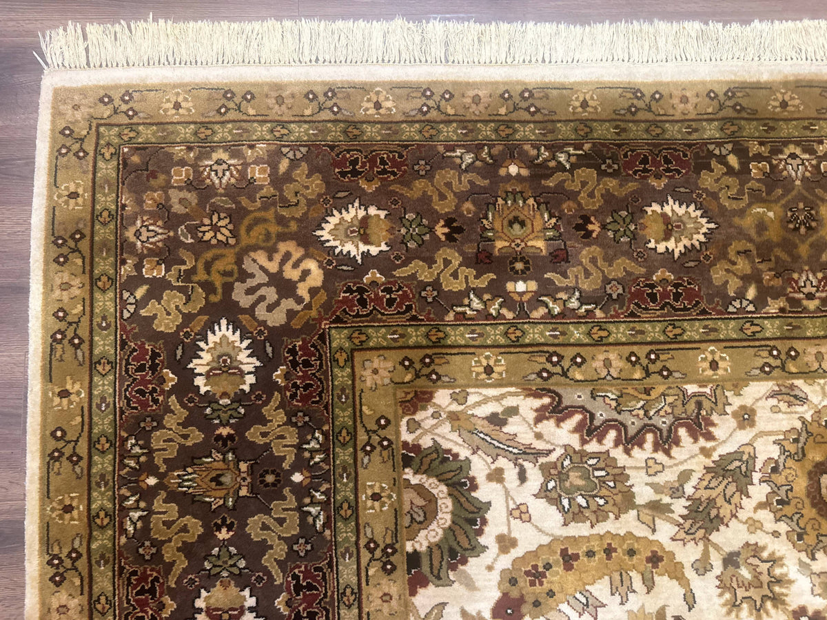 Indo Persian Mahal Rug 8x10, Floral Traditional Wool Oriental Carpet - Jewel Rugs, view 7