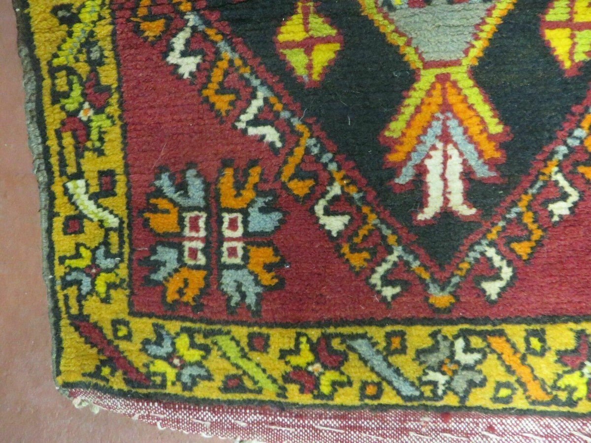 19" X 42" Antique Handmade Turkish Colorful Oushak Oshak Yastik Wool Rug Mat - Jewel Rugs, view 9