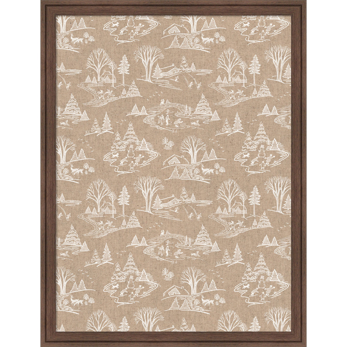Framed Fabric Magnetic Board Wonderland White Toile Wall Organization