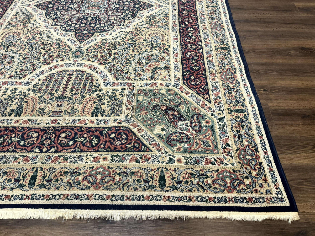 Persian Rug 8x11, Belgium Power Loomed Rug, Kirman Lavar Floral Design, Vintage Rug - Jewel Rugs, view 10