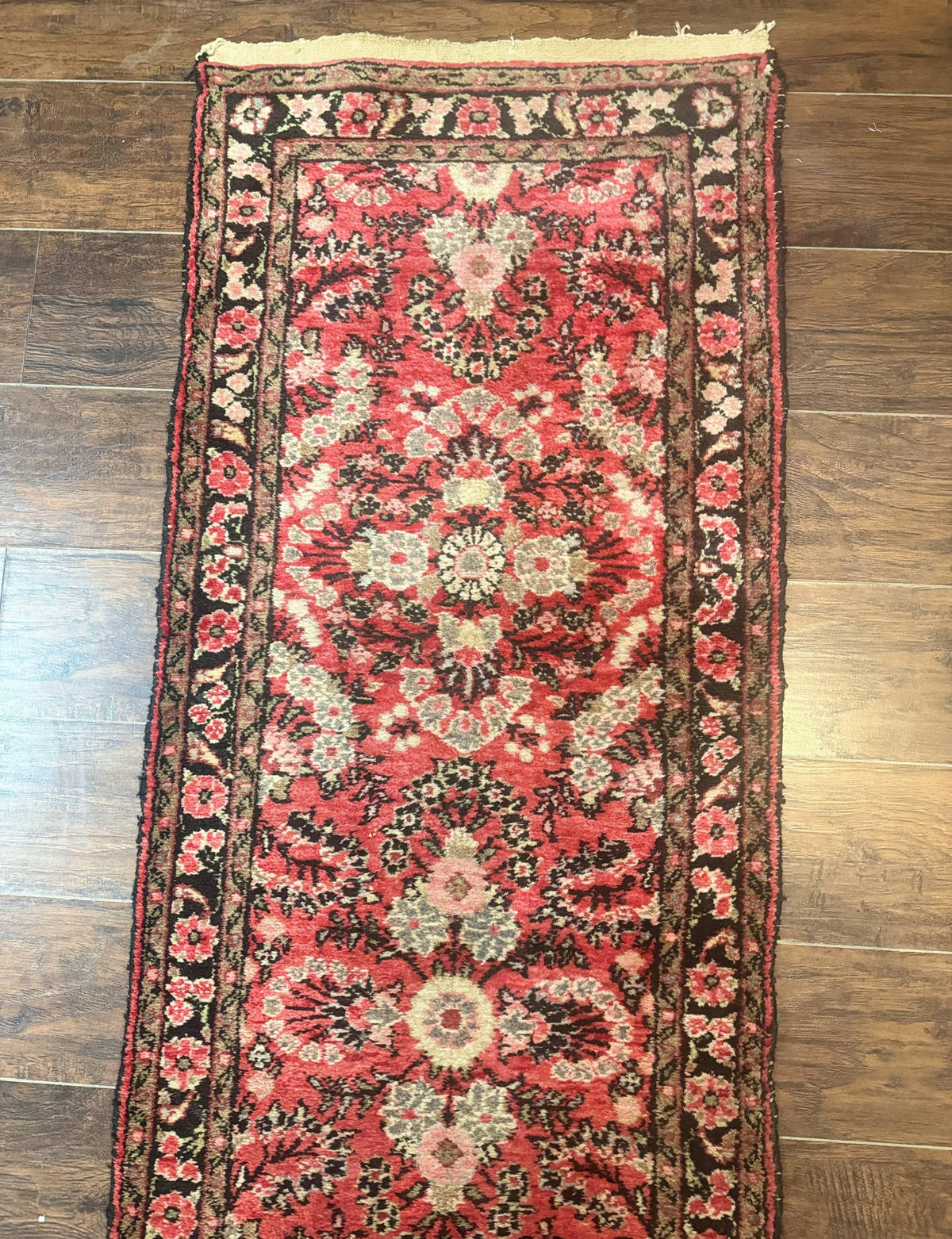 Persian Hamadan Runner Rug 2 x 13.6 – Red Floral Wool Hallway Carpet - Jewel Rugs, view 9