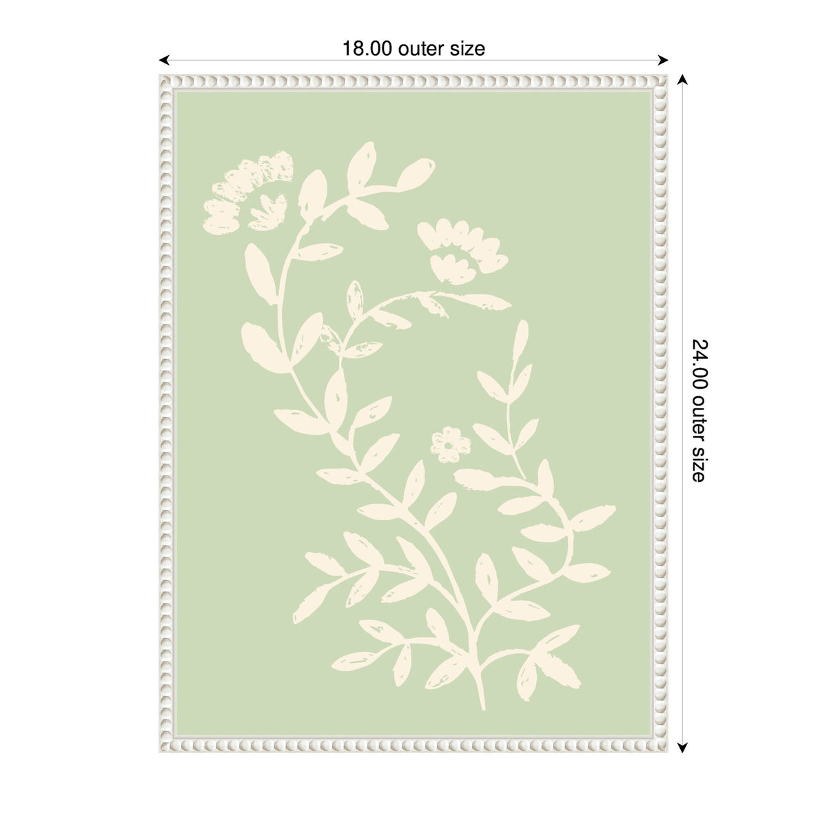 Country Chintz Botanical Pale Green by Vicky Yorke Framed Canvas Wall Art Print
