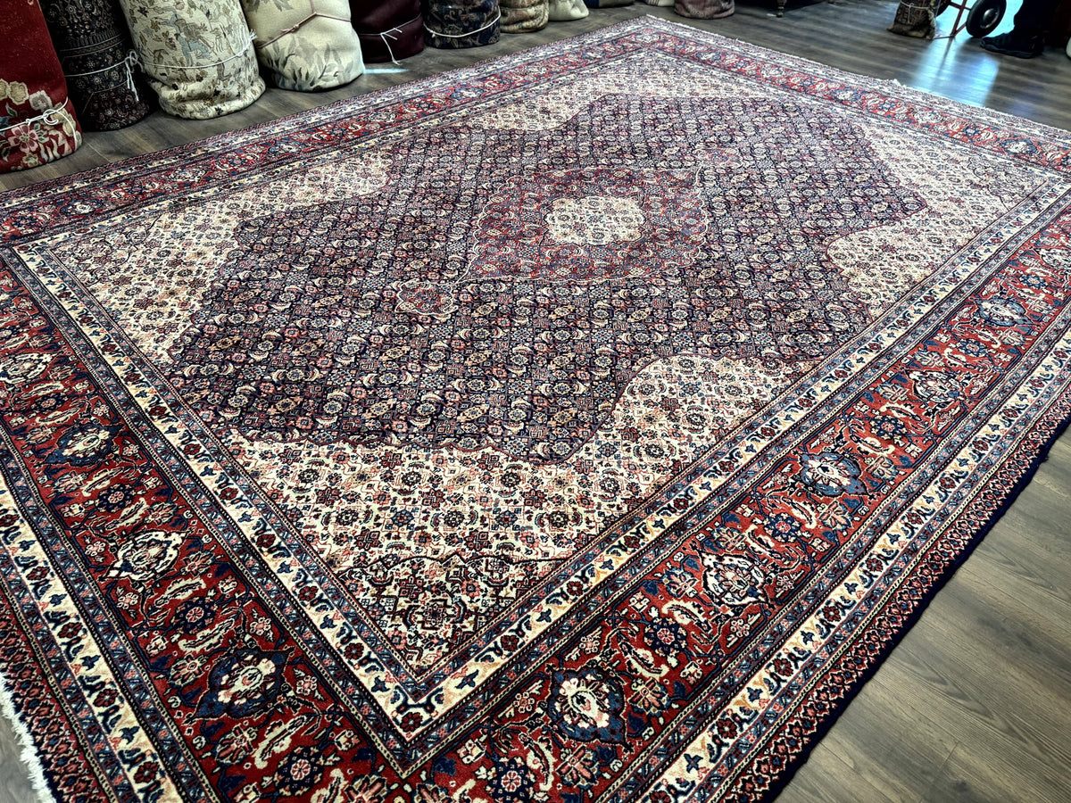 Persian Tabriz Rug 11x14 Navy Blue Herati Wool Carpet - Jewel Rugs, view 3