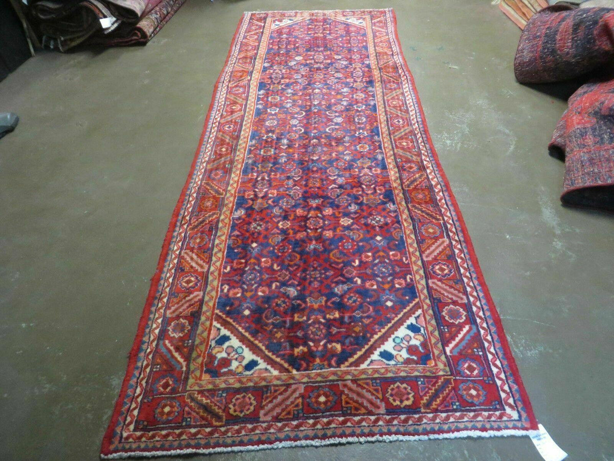 3' 6" X 10' 4" Antique Handmade India Floral Oriental Wool Runner Rug # 128 - Jewel Rugs, view 2