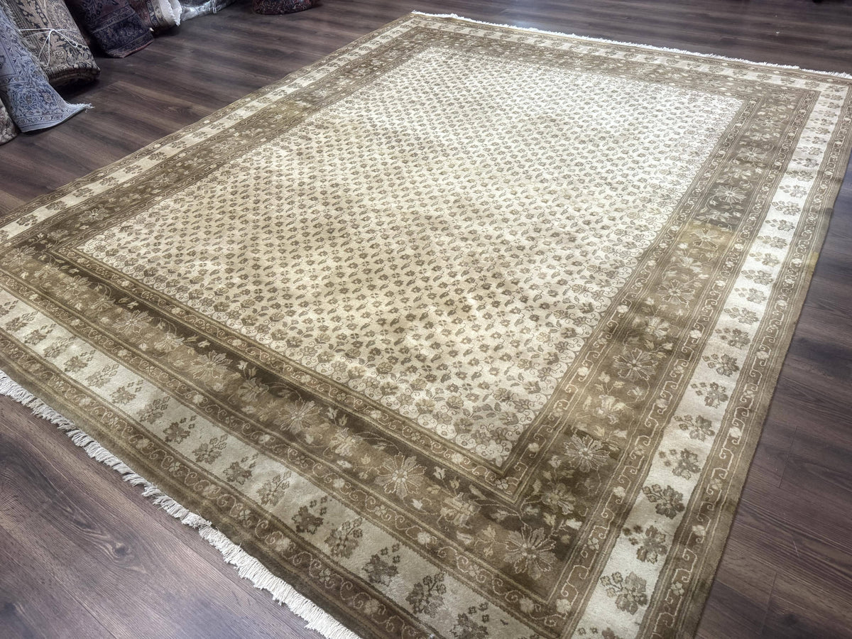 Indo Persian Rug 8x10, Allover Pattern, Beige, Wool Handmade Carpet - Jewel Rugs, view 2