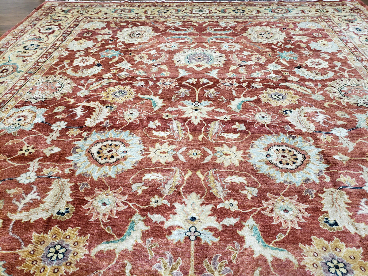 Safavieh Room Sized Rug 10x14, Wool Hand-Knotted Auburn Red & Light Gold Egyptian Mahal Oriental Carpet, 10 x 14 Large Living Room Rug - Jewel Rugs, view 13