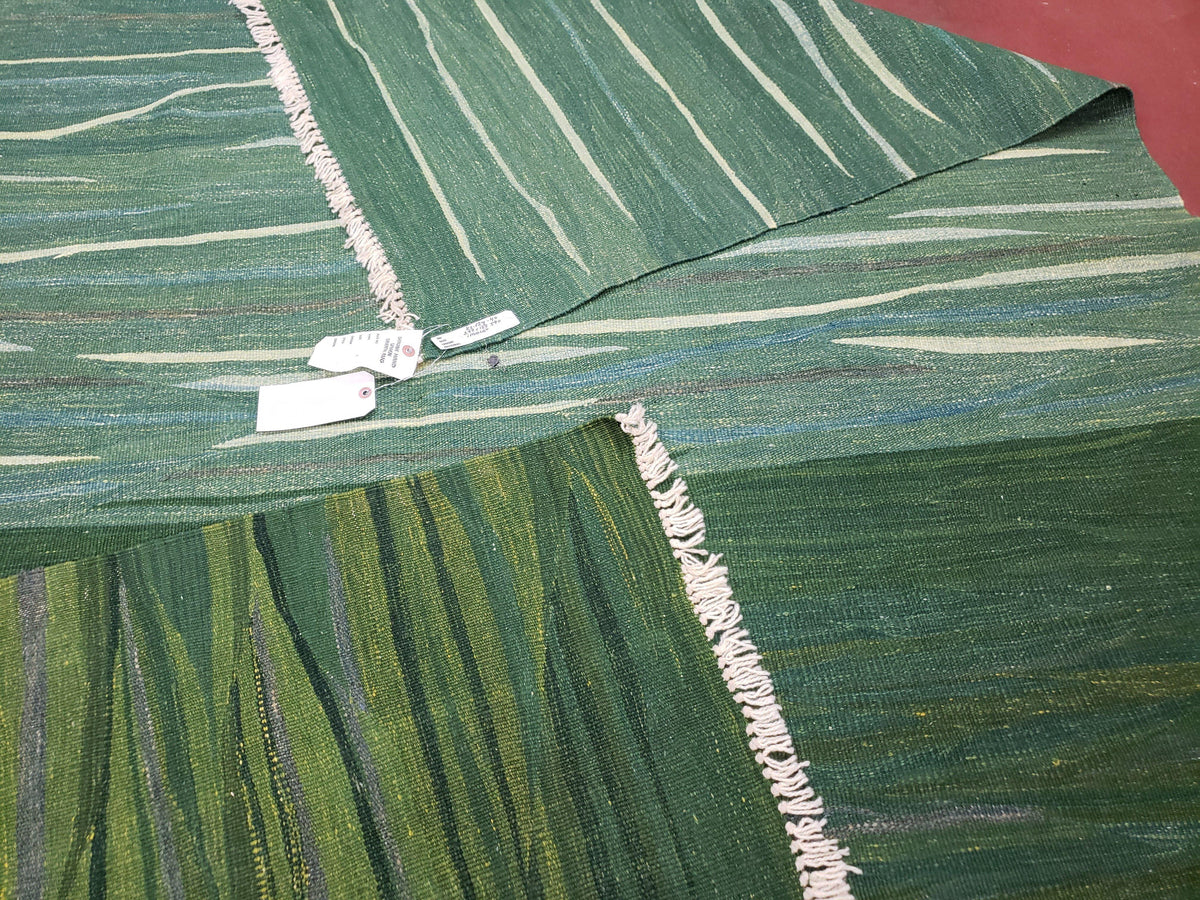 Green Turkish Kilim Rug, 6x9 - 7x10 Rugs, Bird, Handmade New Area Rug, Wool, Bohemian Boho Decor, Hand Woven, Modern Abstract Flat Weave Rug - Jewel Rugs, view 11