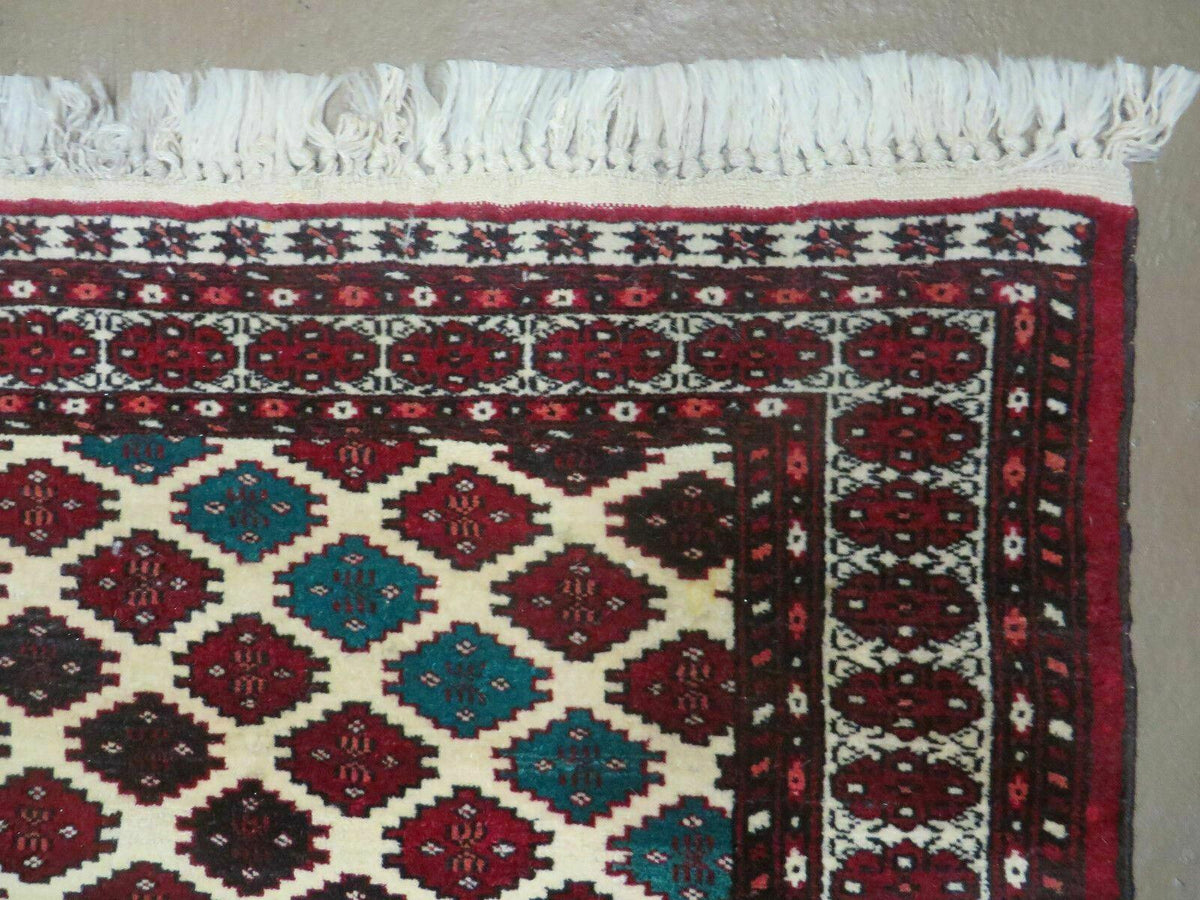 3' X 4' Vintage Handmade Pakistan Bokhara Turkoman Balouch Wool Rug Mat Nice - Jewel Rugs, view 8