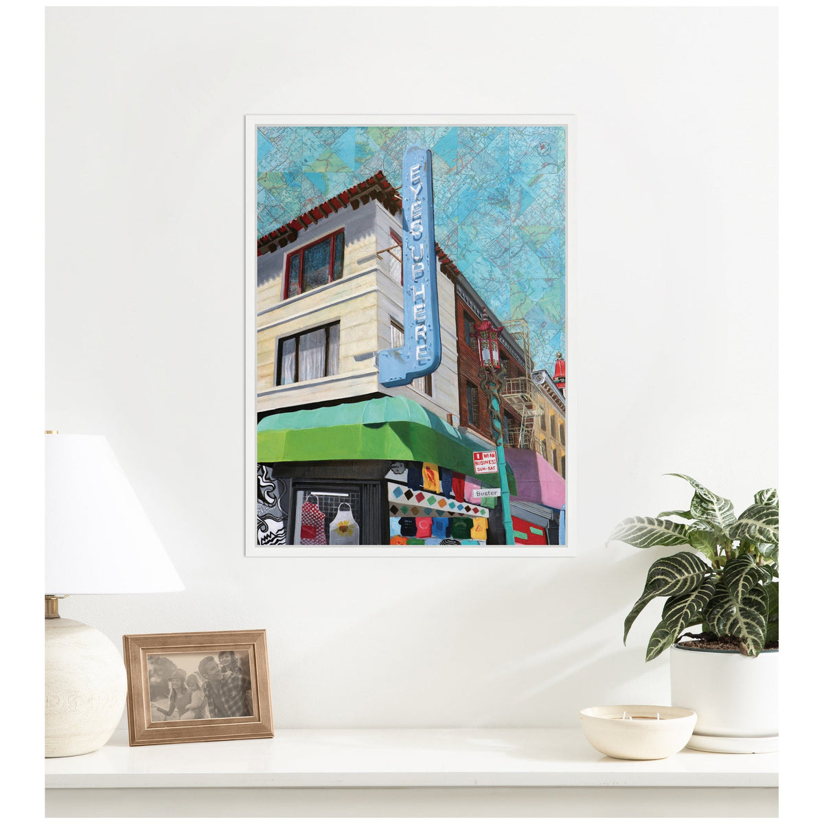 Eyes up Here by Krista V. Allenstein Framed Canvas Wall Art Print