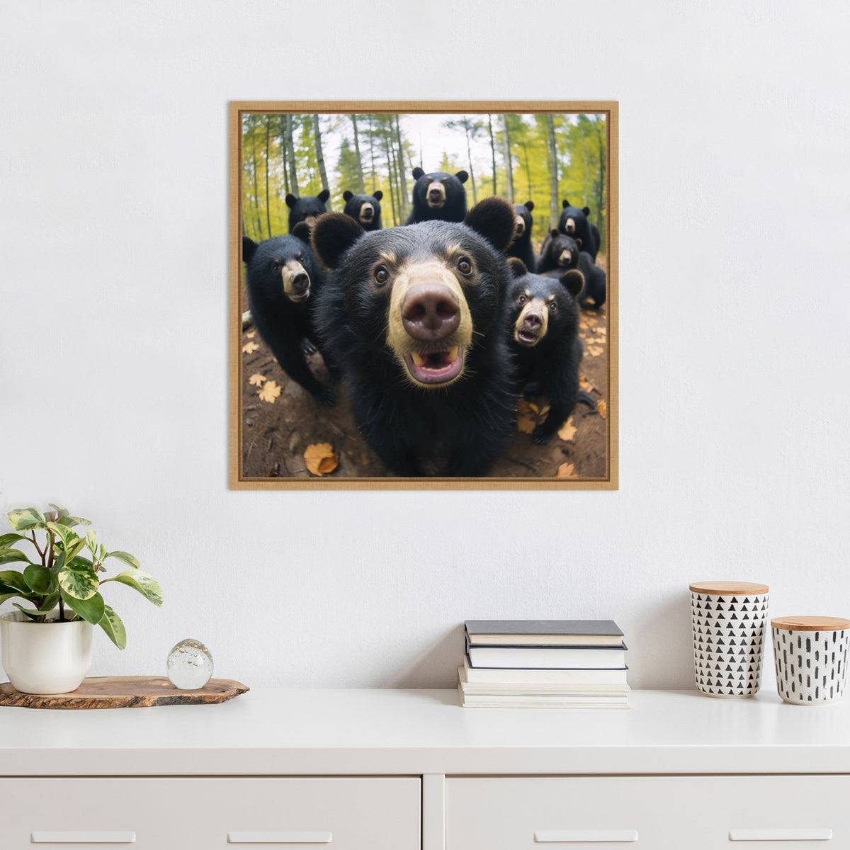 Funny Black Bear Selfie by The Creative Bunch Studio