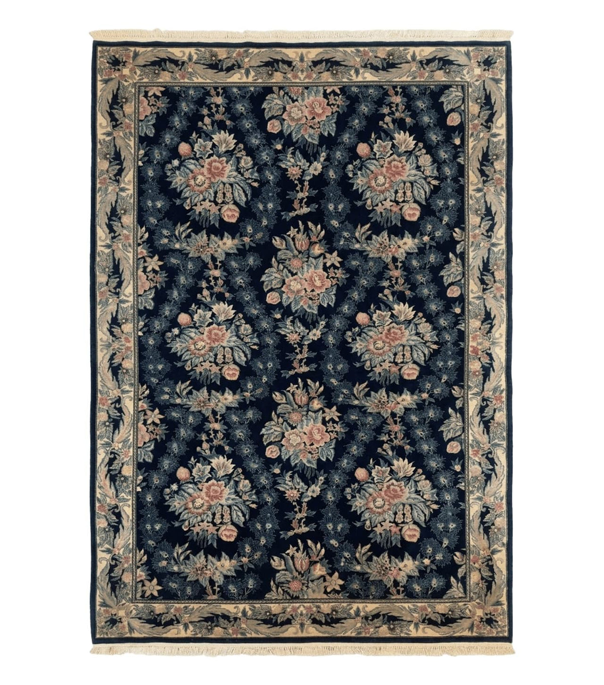 Sino Persian Rug 6x9, Navy Blue, Floral - Jewel Rugs