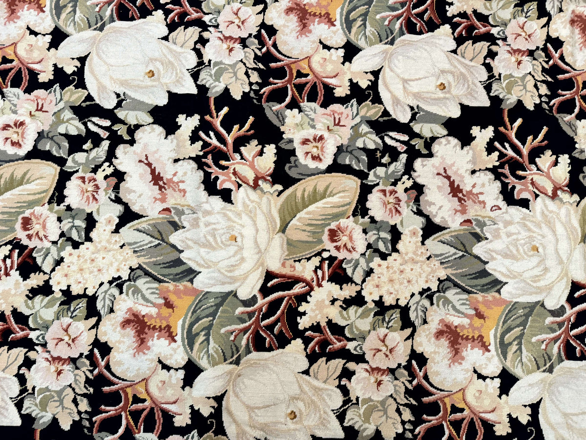 Palace Size Needlepoint Rug 13x17, Extra Large Wool Floral Handmade Carpet, European Design, Botanical - Jewel Rugs, view 5