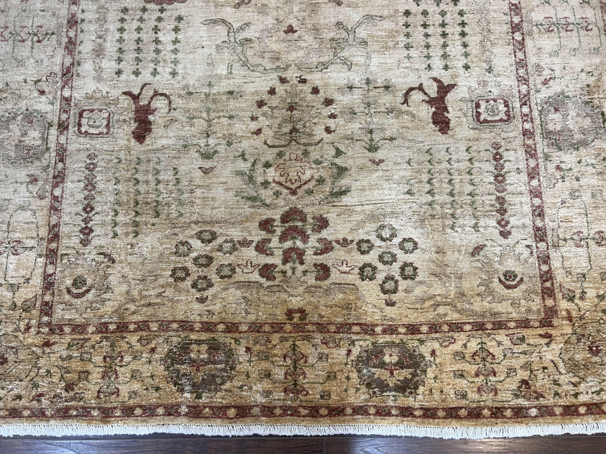 Pakistani Oushak Rug 6 x 9.6, Handmade Wool Peshawar Carpet, Farmhouse Rug - Jewel Rugs, view 6