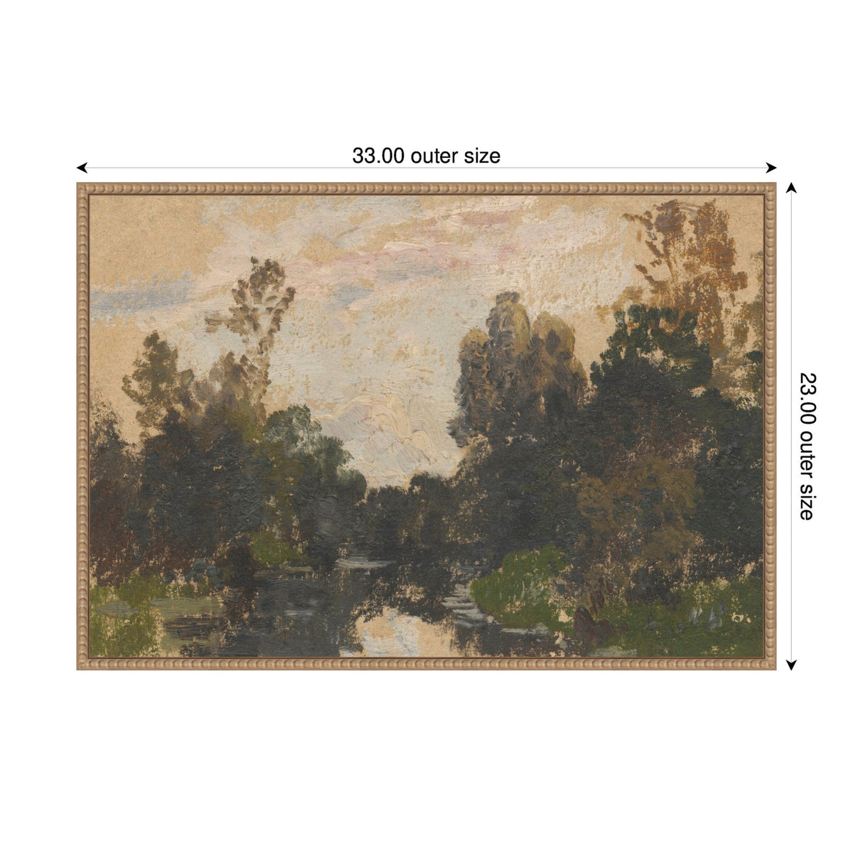 Landscape by the River Barycz by Adolf Dressler by Nostalgia Prints Framed Canvas Wall Art Print