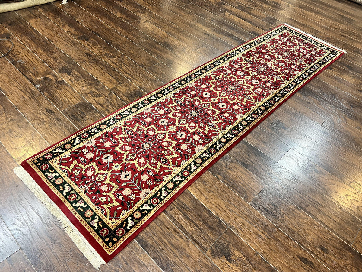 Indo Persian Runner Rug 2.6 x 10, Floral Hand Knotted Wool Hallway Rug, Red - Jewel Rugs, view 2