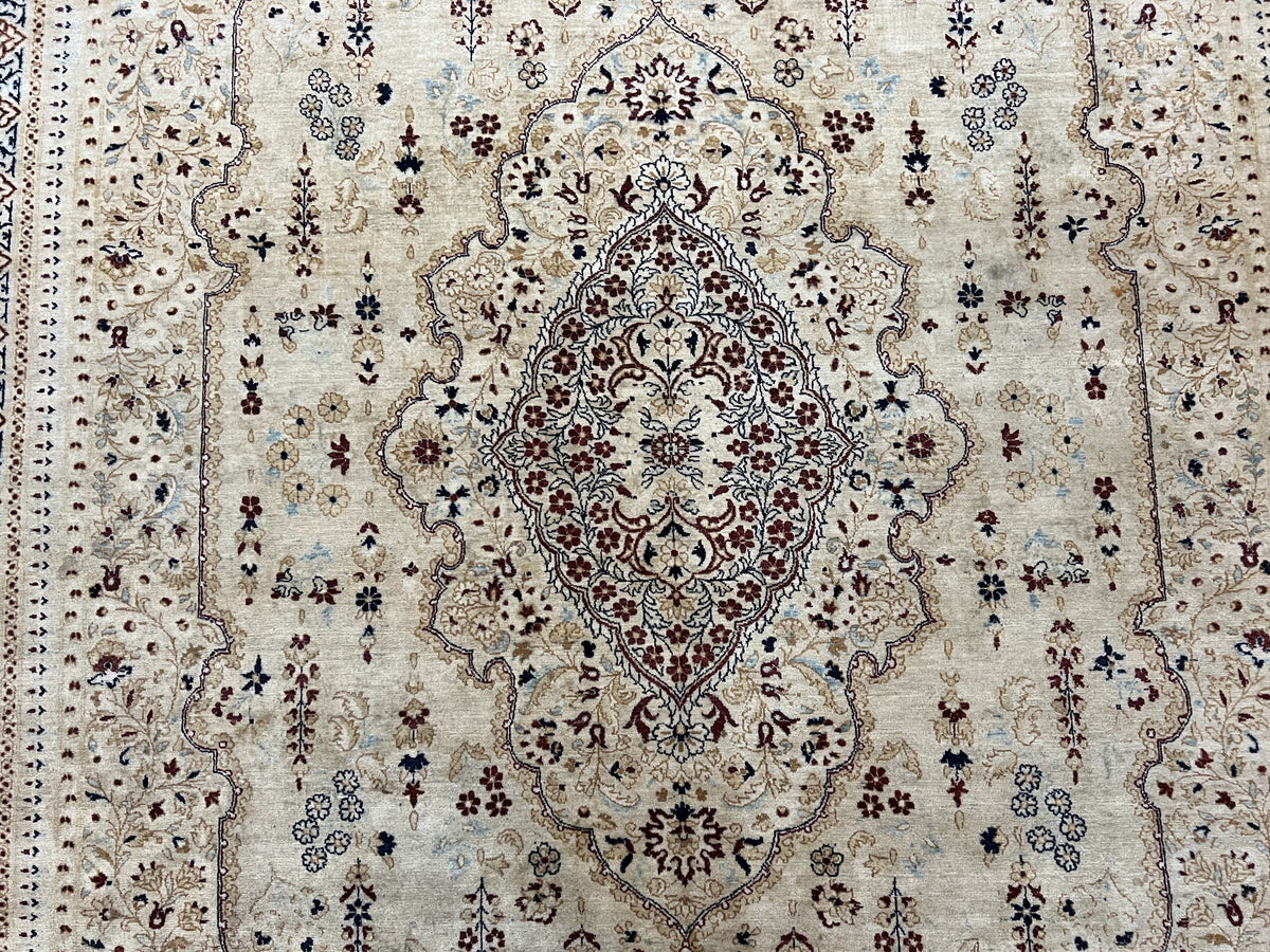 Pak Persian Rug 9x11, Very Fine Hand Knotted Oriental Carpet, Haji Jalili Design, Ivory/Cream, Wool Handmade Room Sized Rug 9 x 11 ft, Nice - Jewel Rugs, view 4
