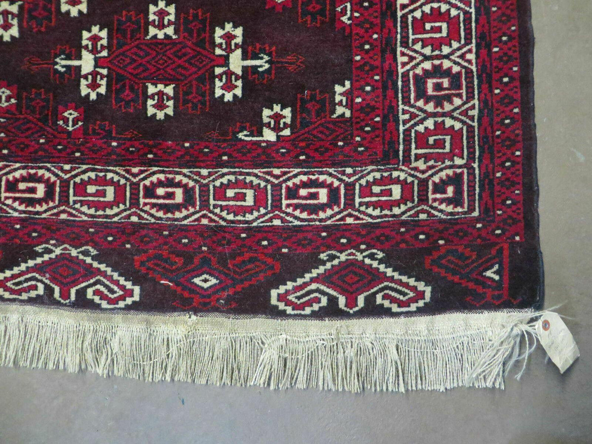 7' X 10' Antique Handmade Yamud Turkoman Wool Rug Excellent - Jewel Rugs, view 10